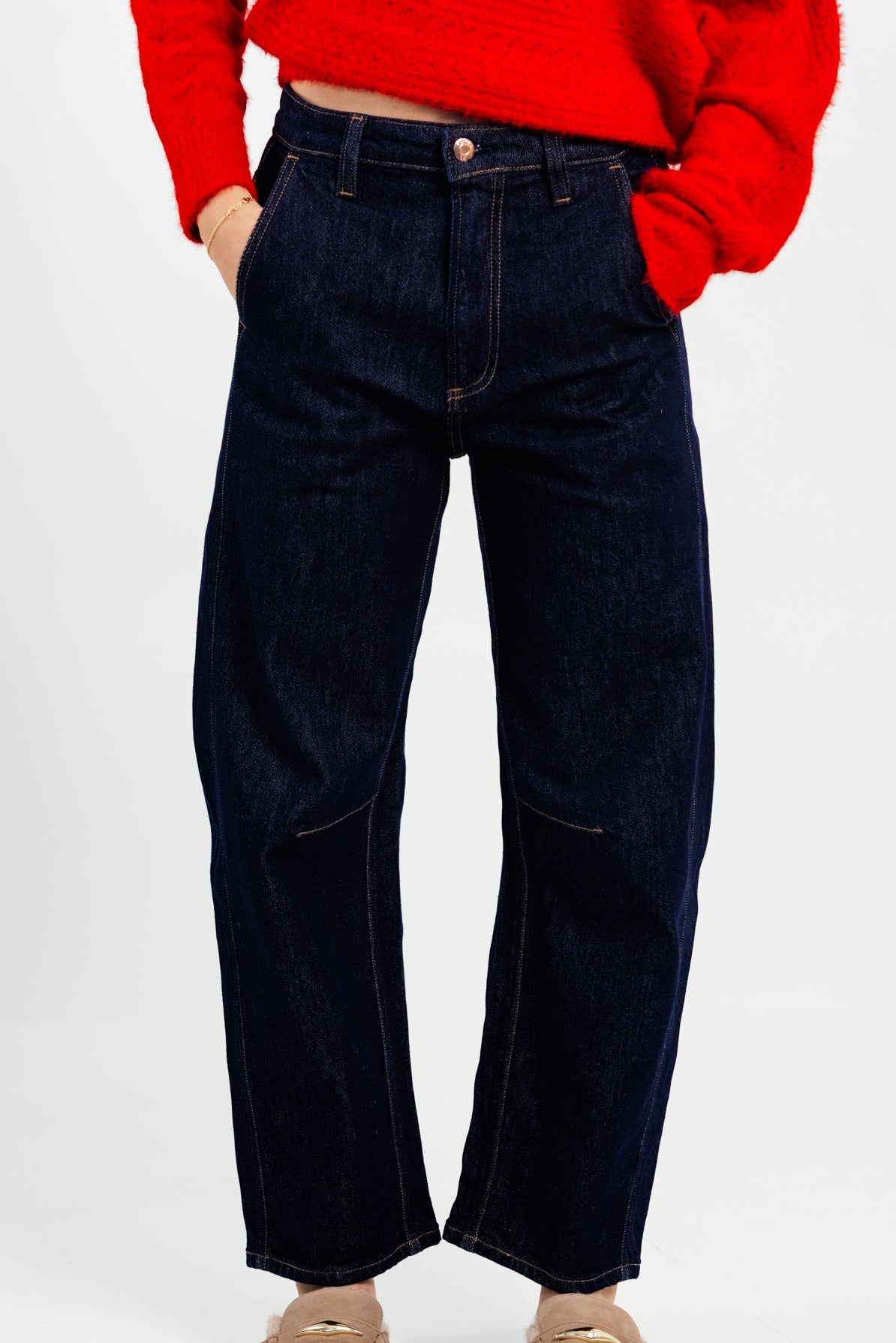 PISTOLA Beau Seamed Crescent Raw Jean