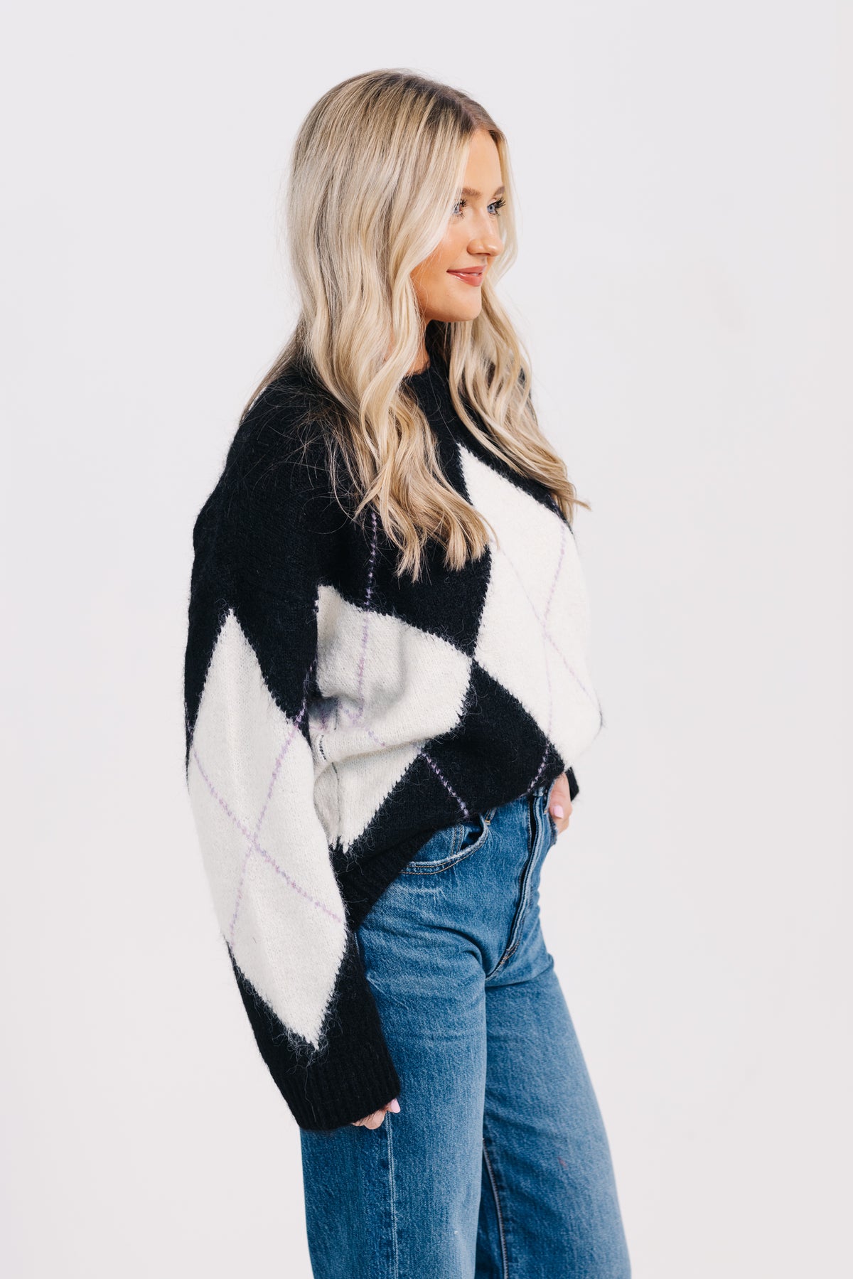 Sanctuary Argyle Crew Sweater