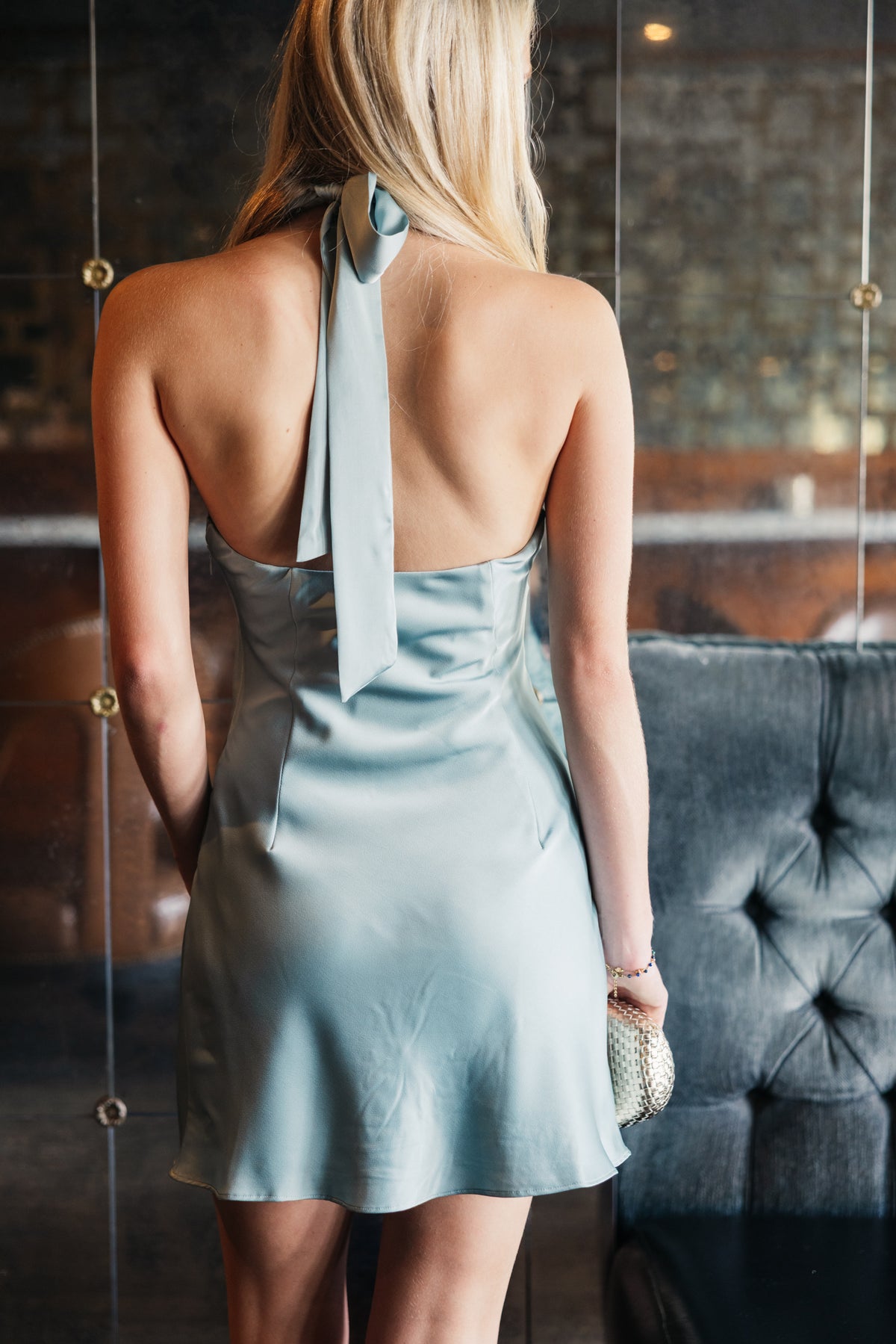 The Luna Satin Mini Dress w/ Keyhole Detail