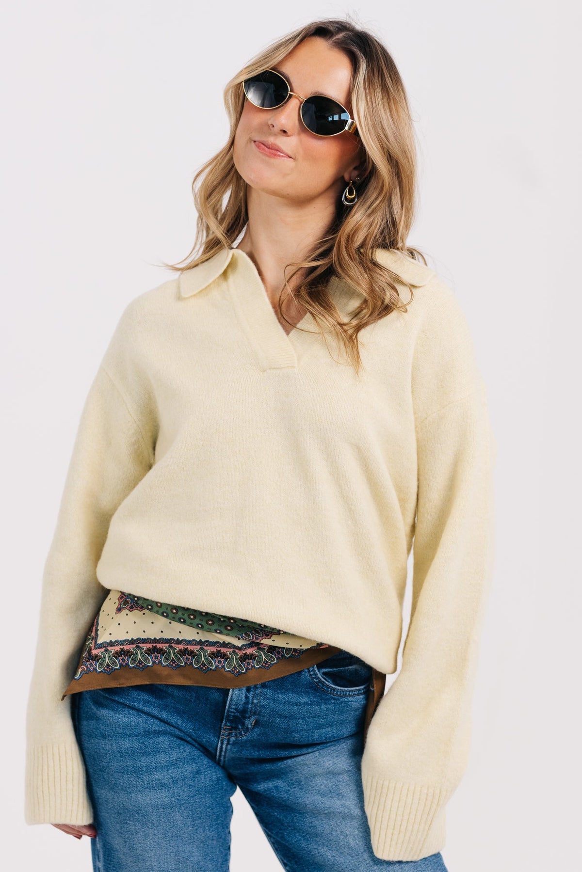 Lucy Paris Jill Long Sleeve Polo Sweater