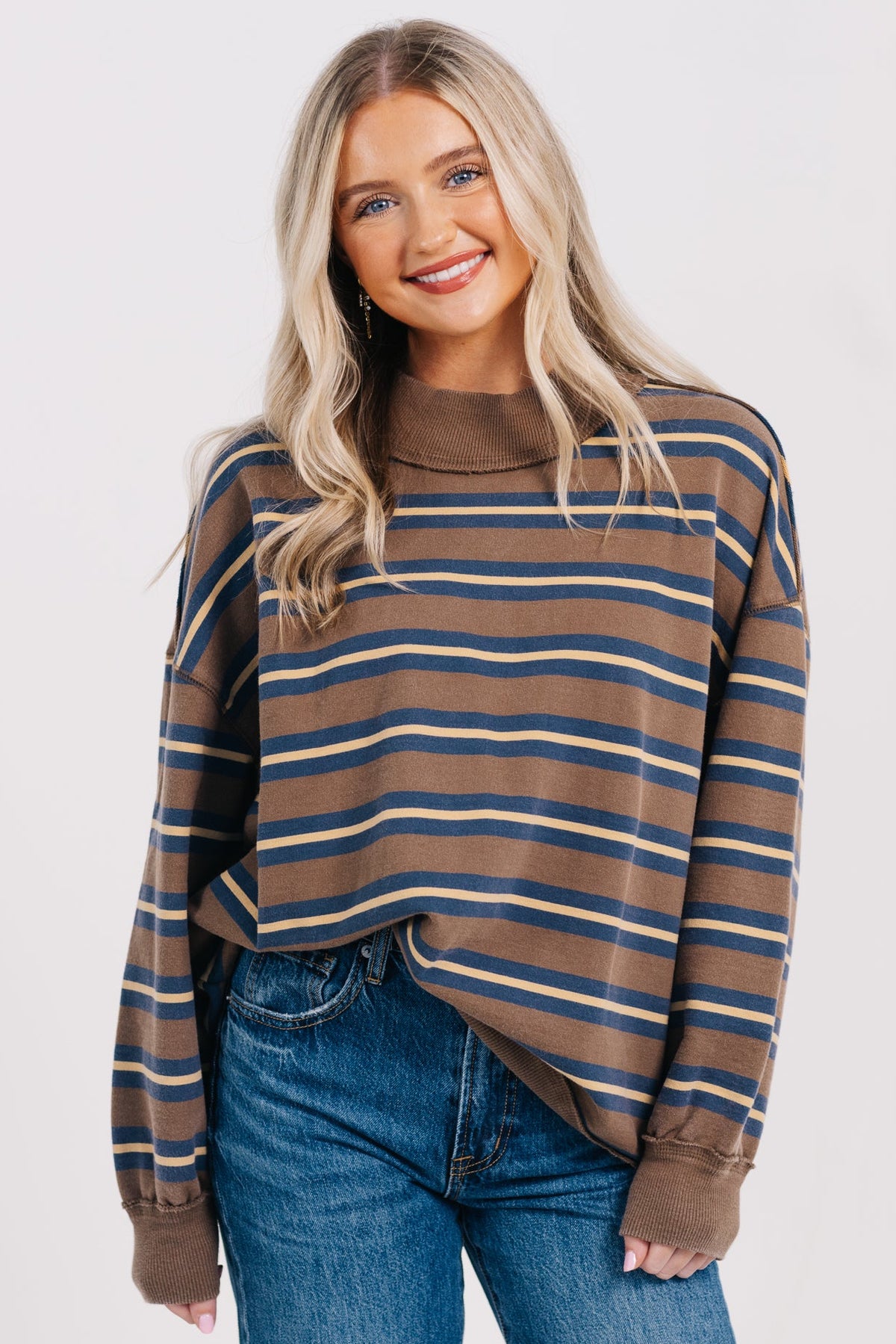 Free People Palm Springs Striped Pullover
