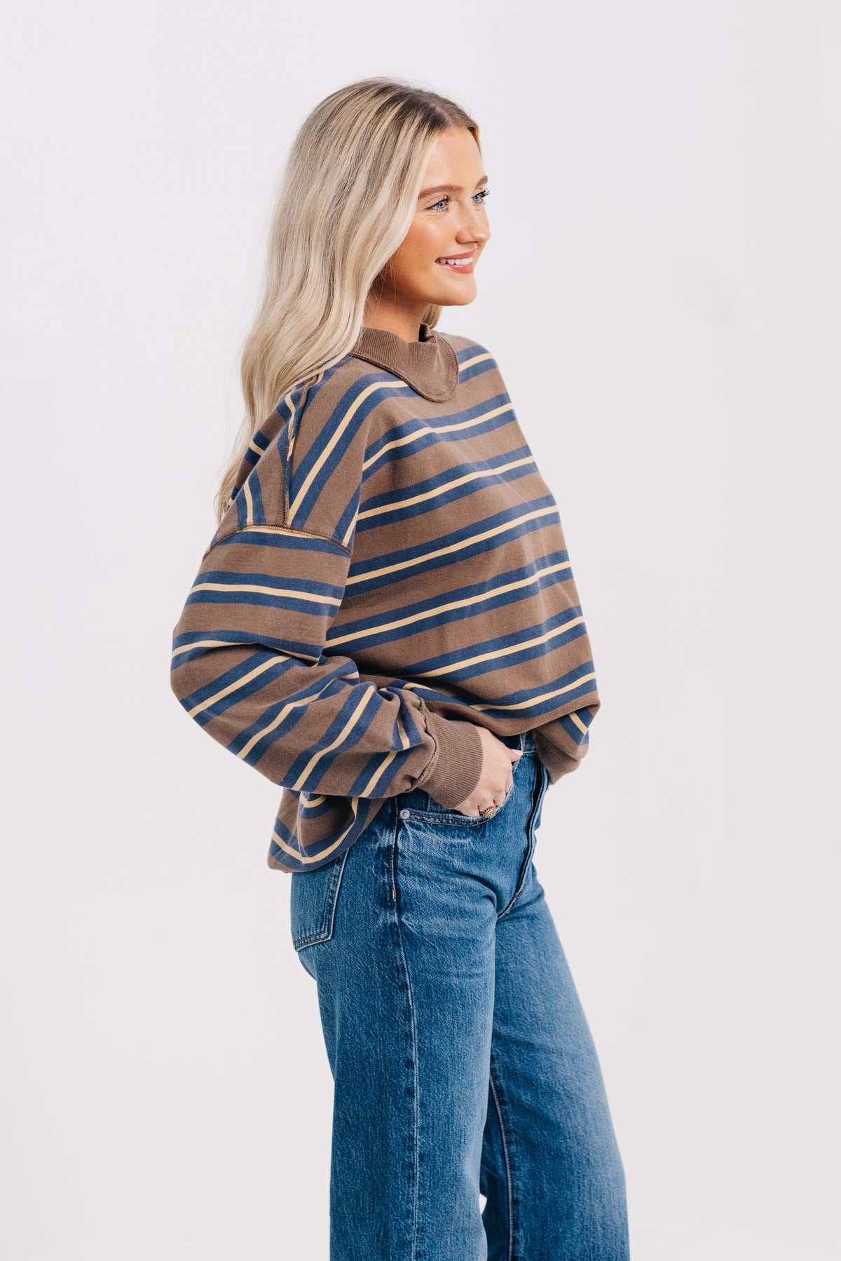 Free People Palm Springs Striped Pullover