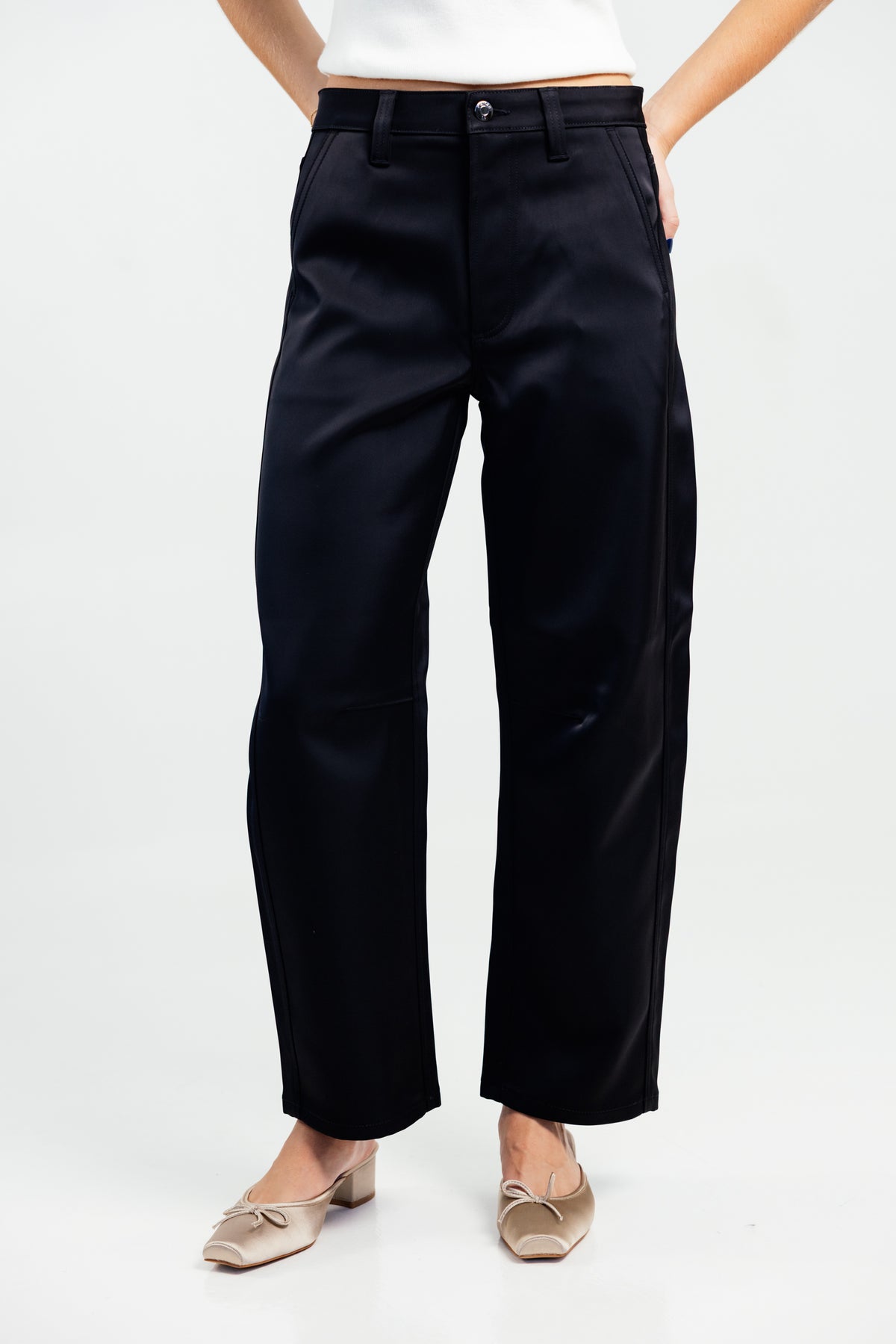 PISTOLA Beau Sateen Seamed Crescent Leg