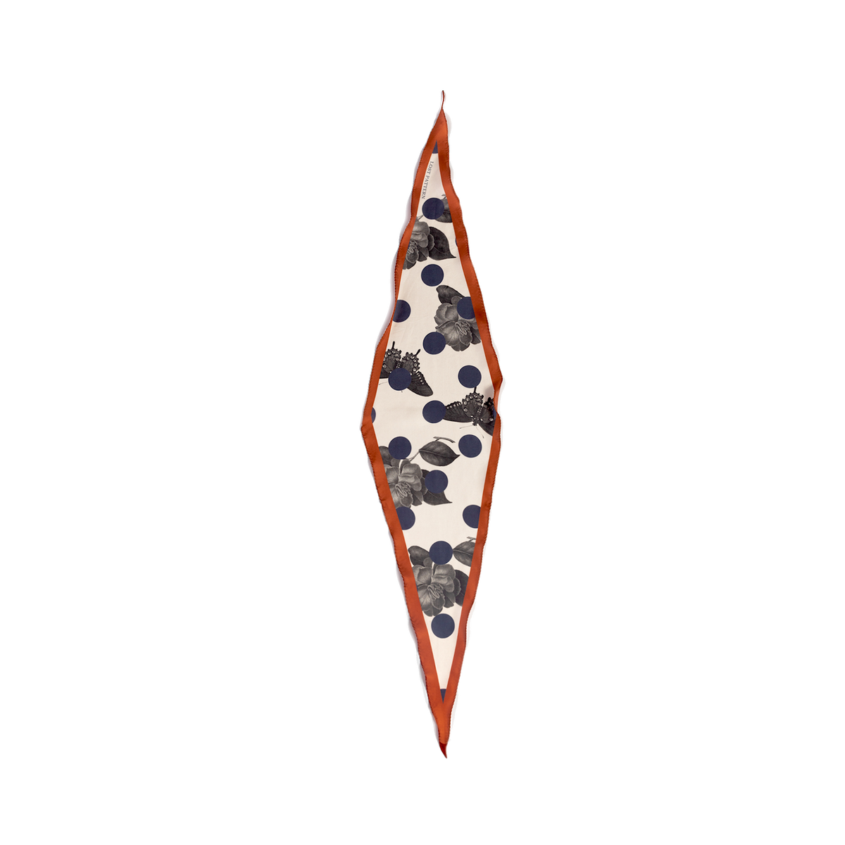 Noir Floral Silk Diamond Neckerchief