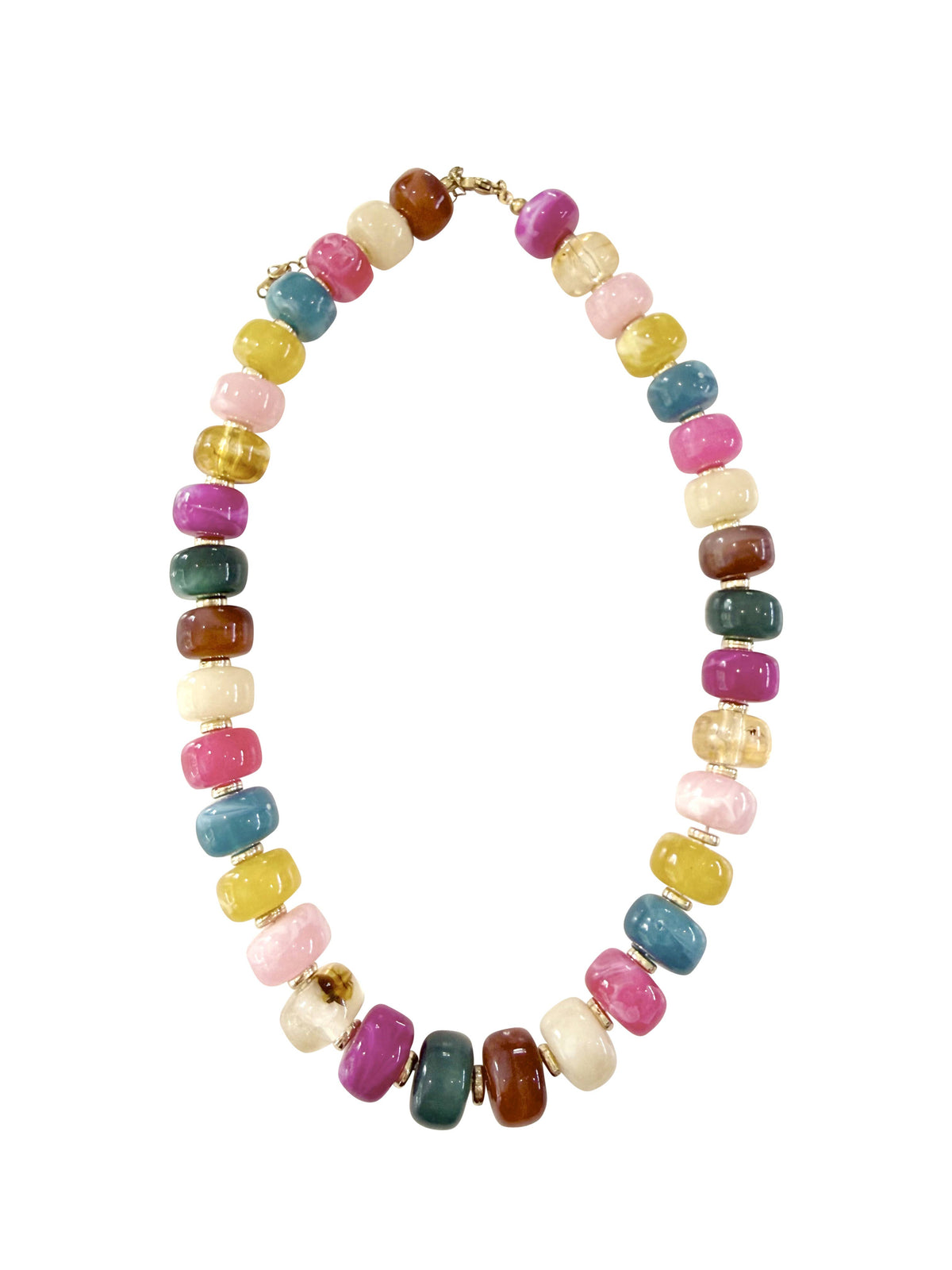 The Morris Chunky Beaded Necklace-Dark Multi