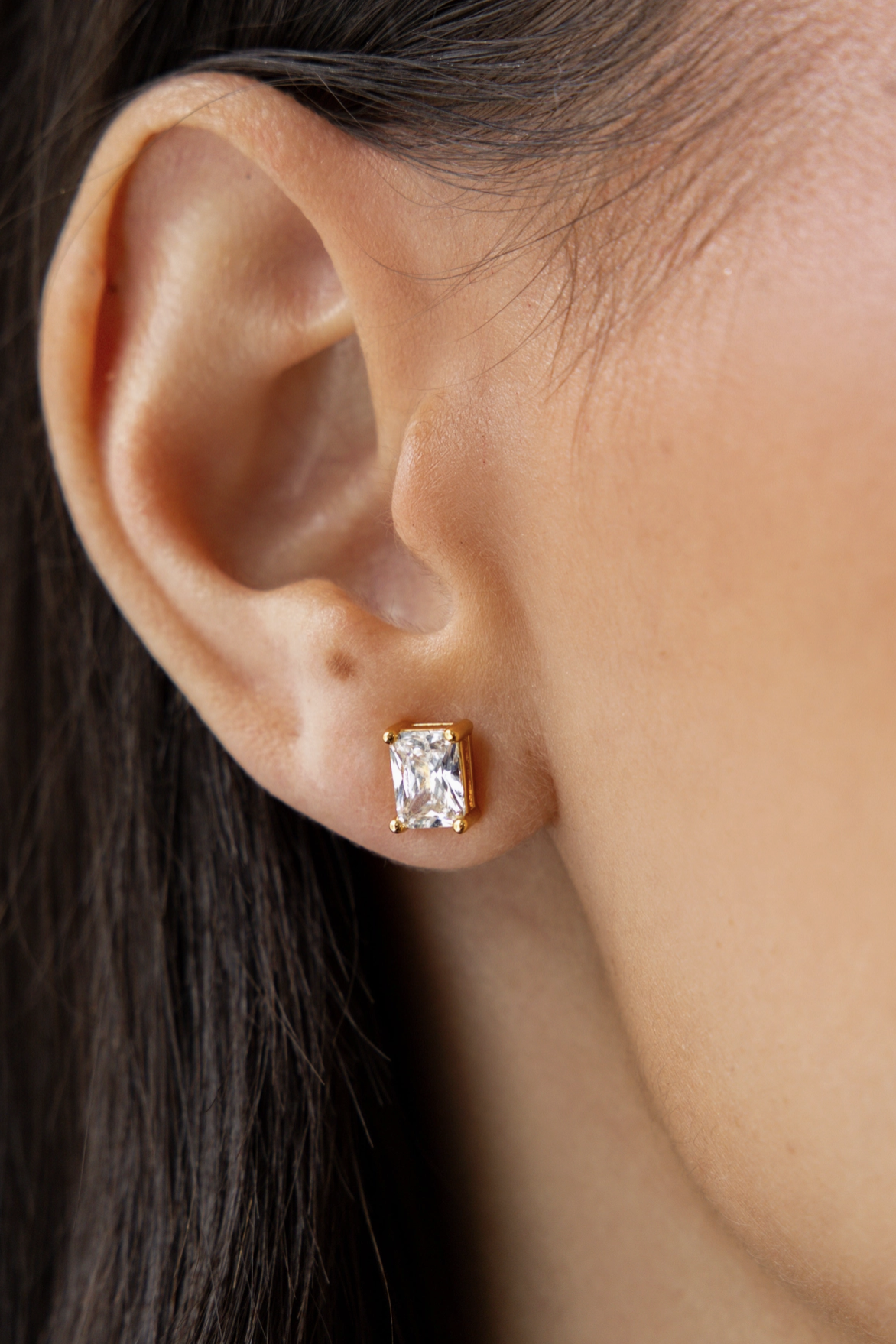 The Grand and Gold Baguette Stud Earrings