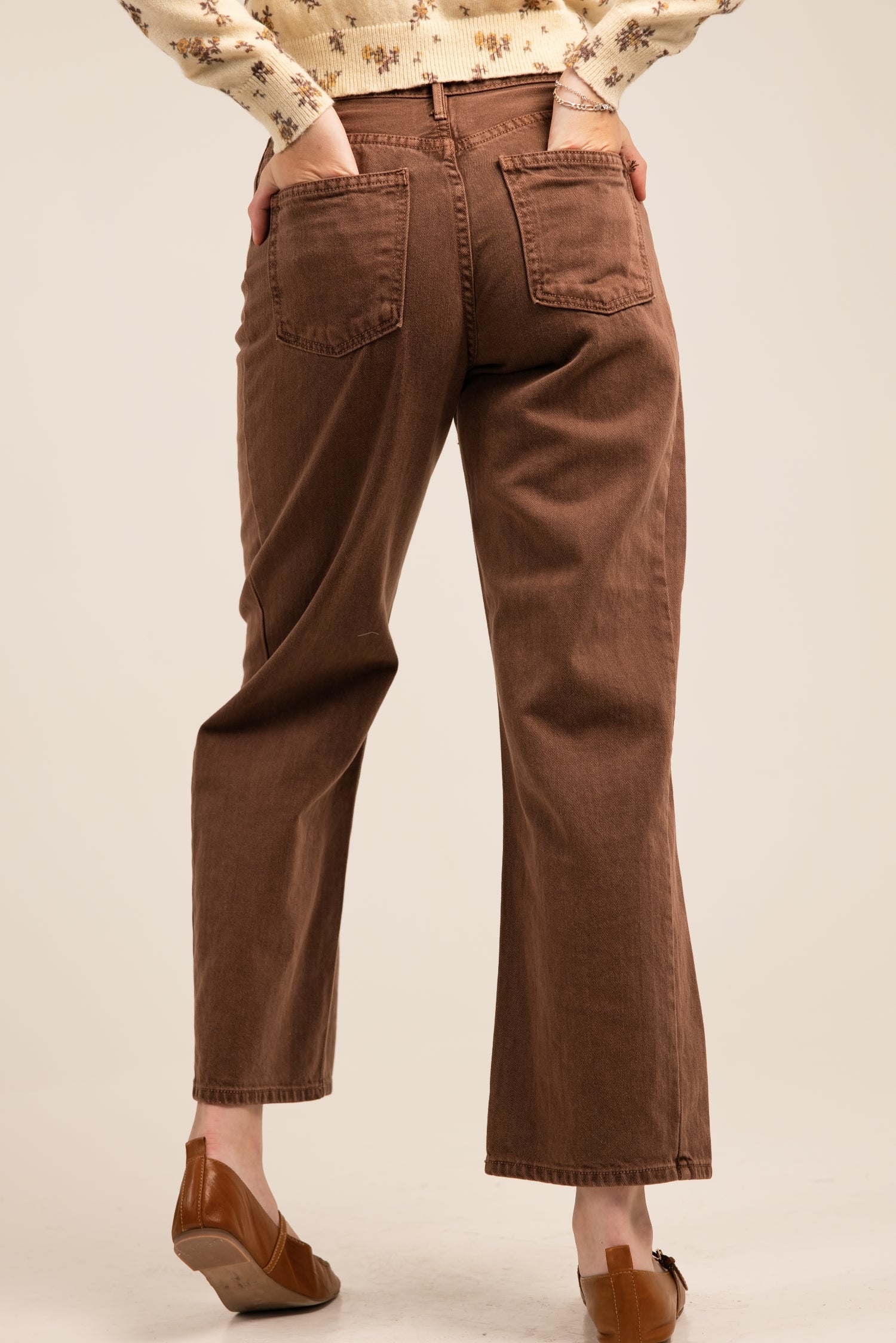 Just Black Denim Vintage Barrel Jean Twist Brown