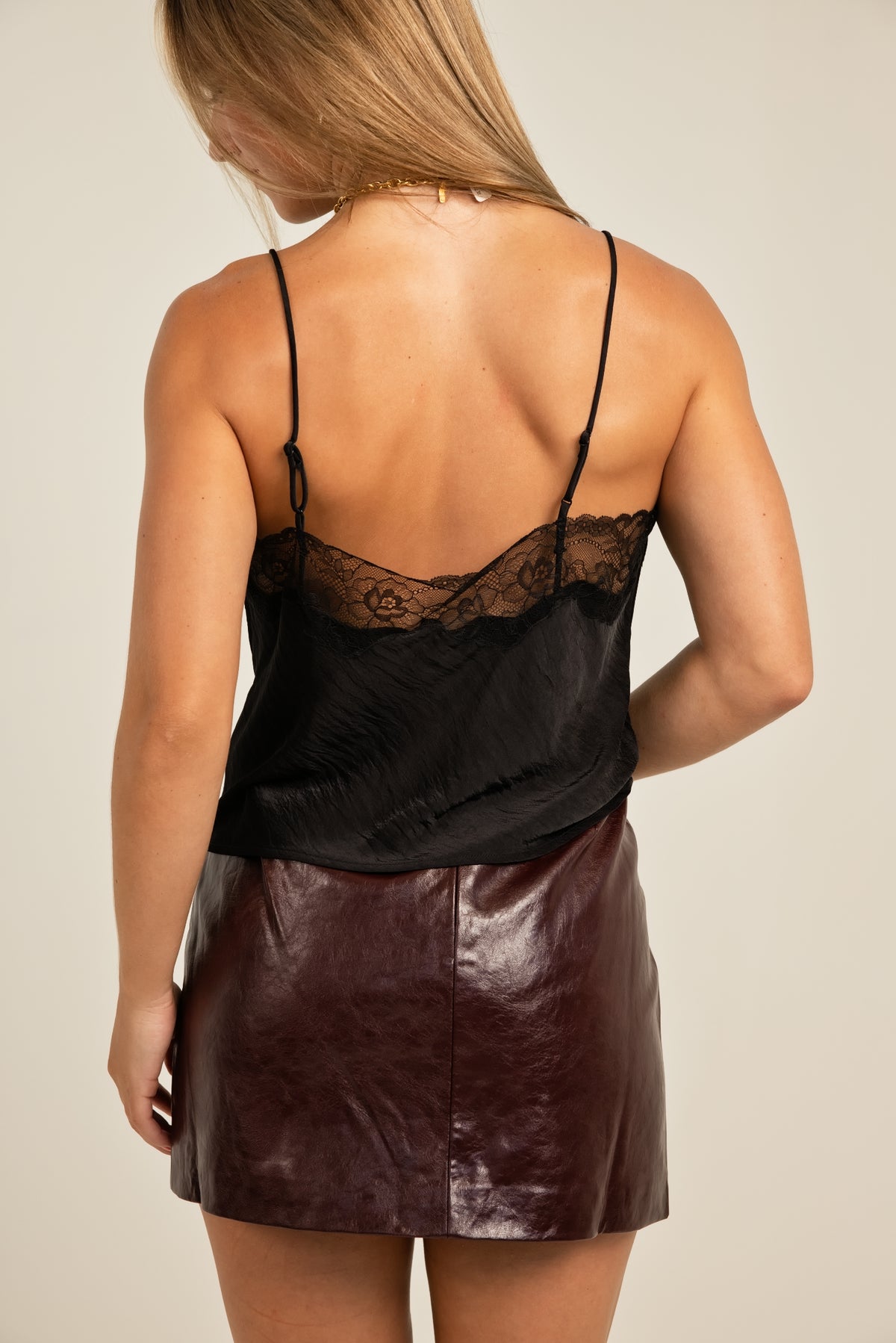 Lucy Paris Hart Faux Leather Mini Skirt