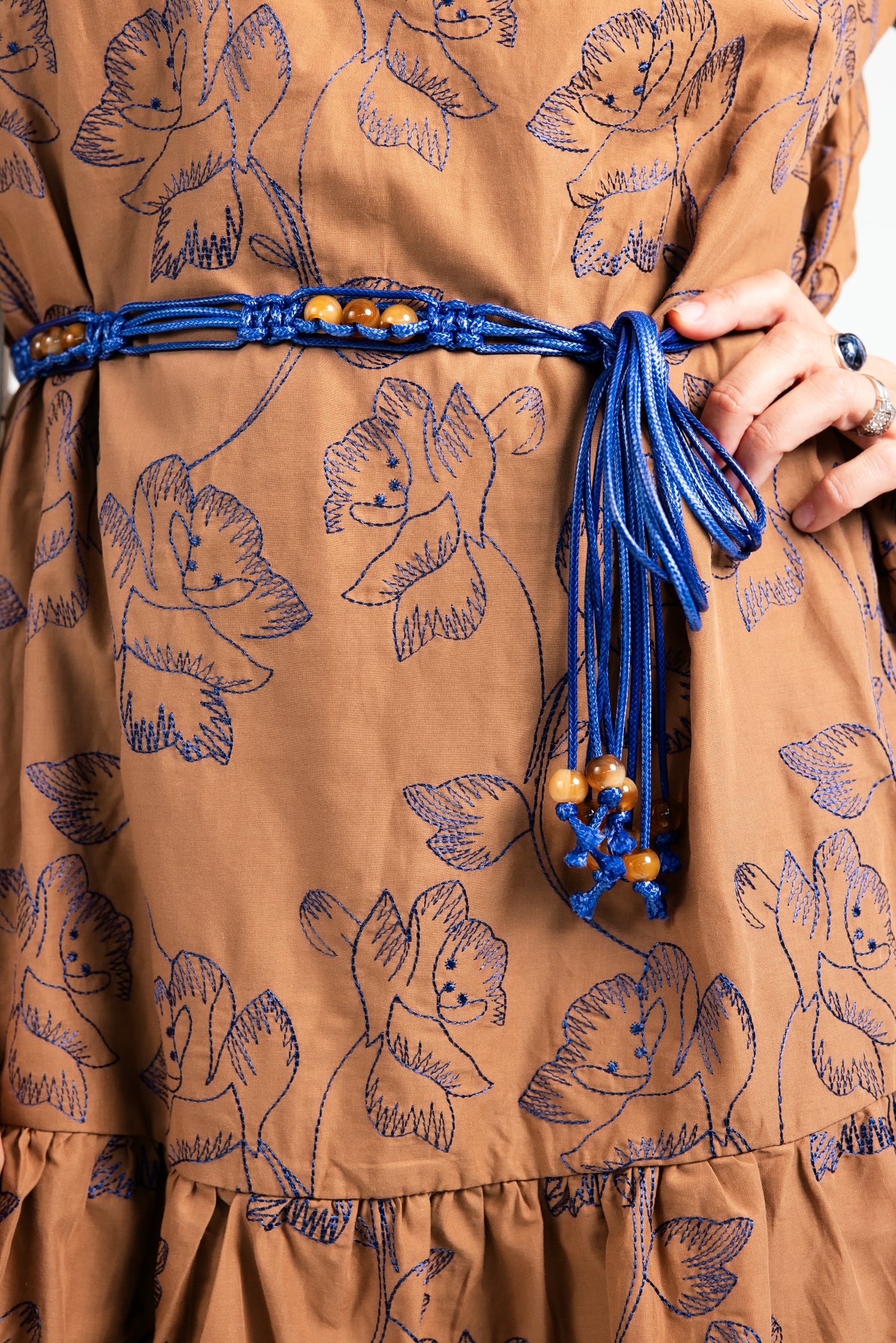 The Fall's Calling Floral Belted Mini Dress