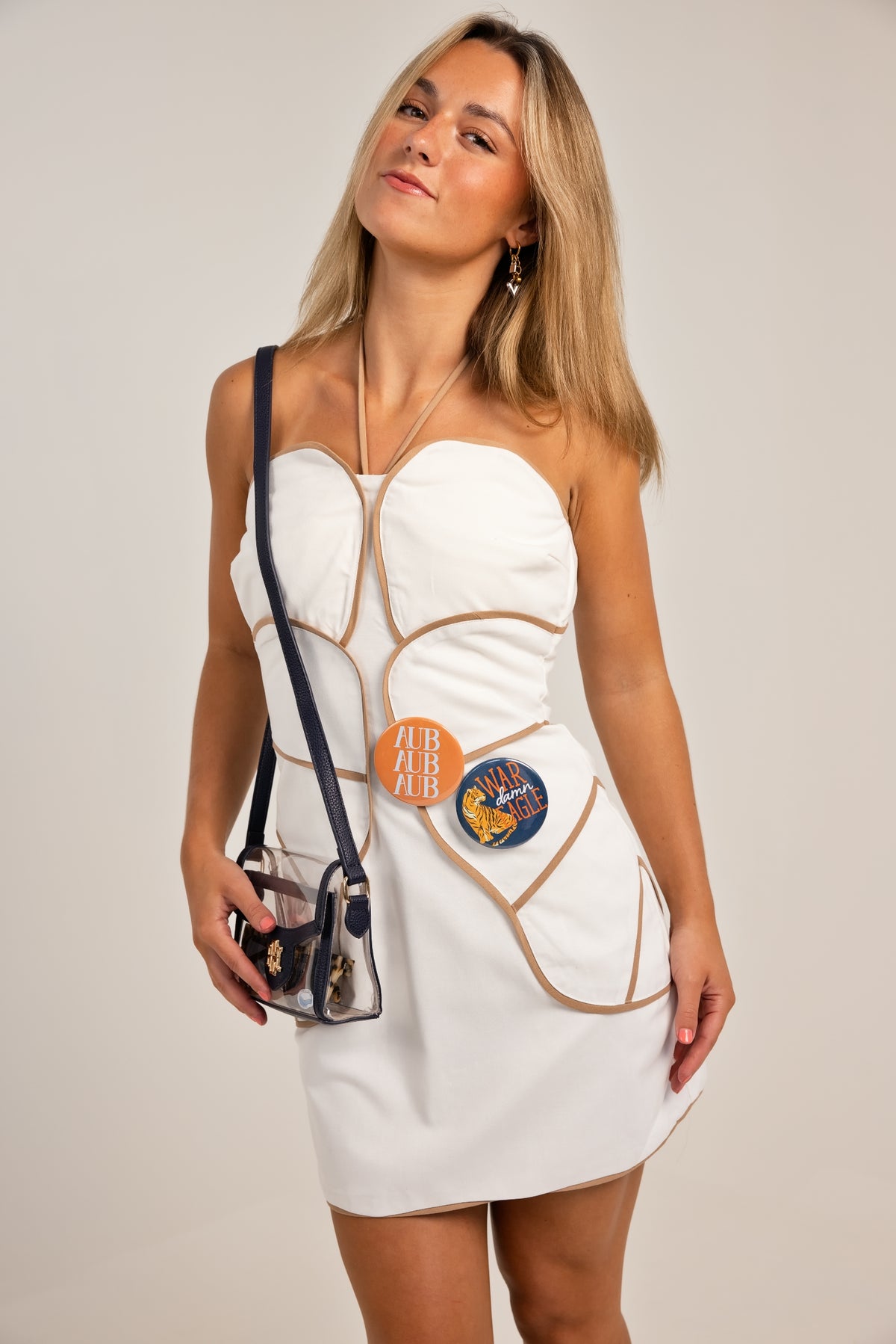 The Hayes Halter Neck Contrast Mini Dress