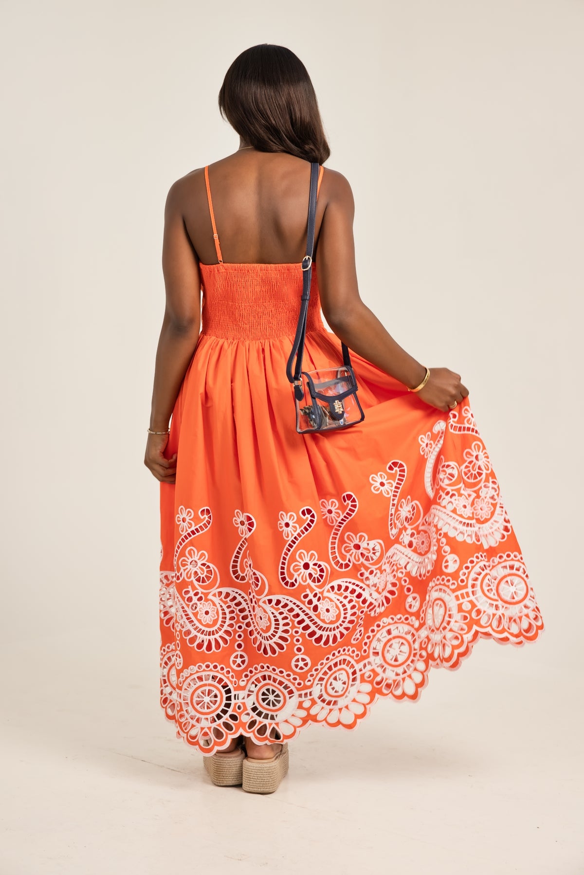 The Sutton Scalloped Eyelet Embroidered Midi Dress