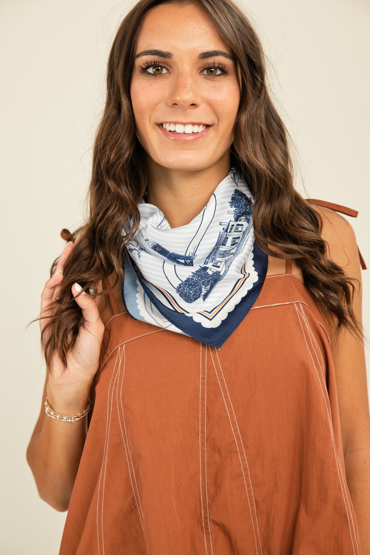 Auburn University Striped Silk Scarf