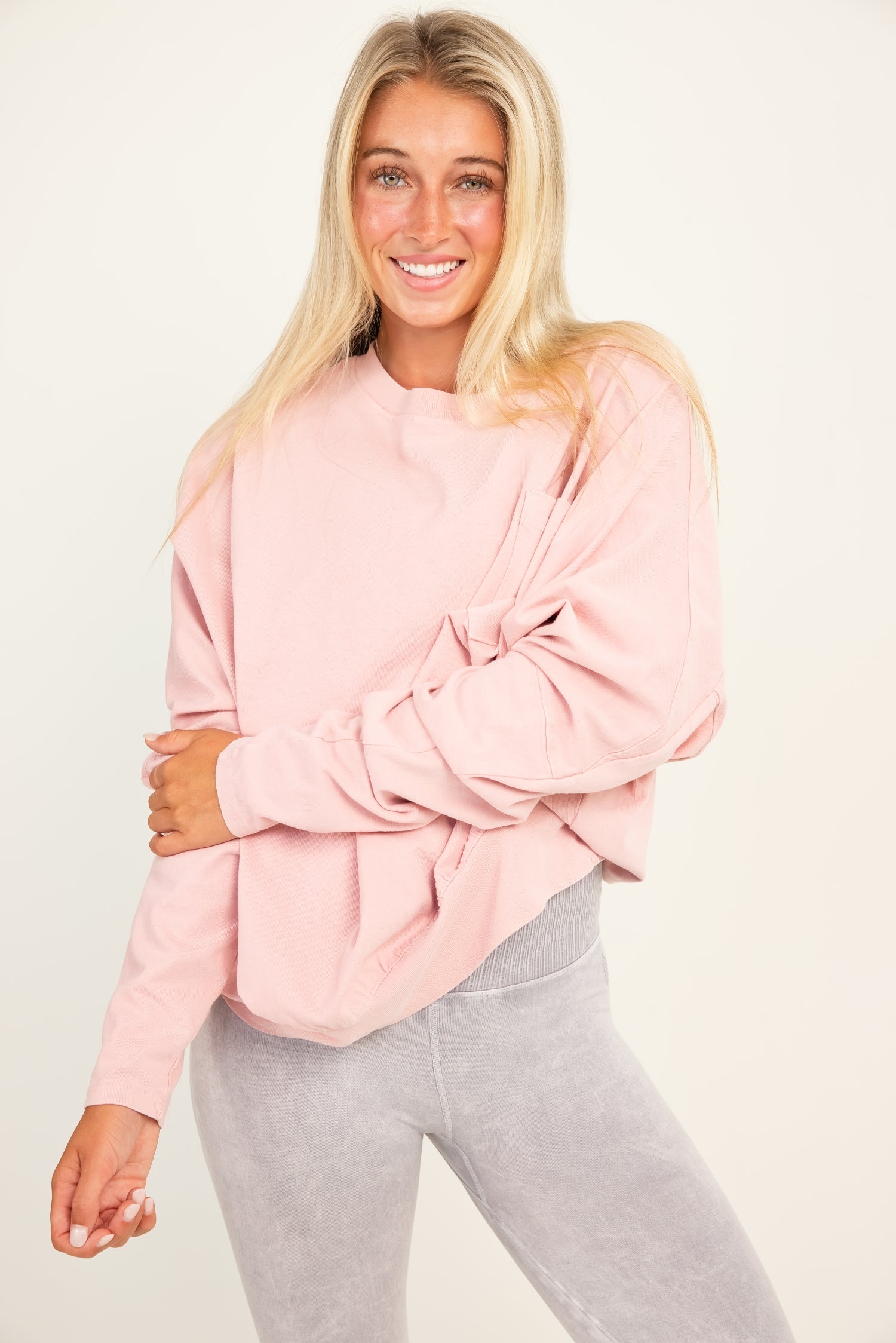 Free People Epic Long Sleeve Peach Skin