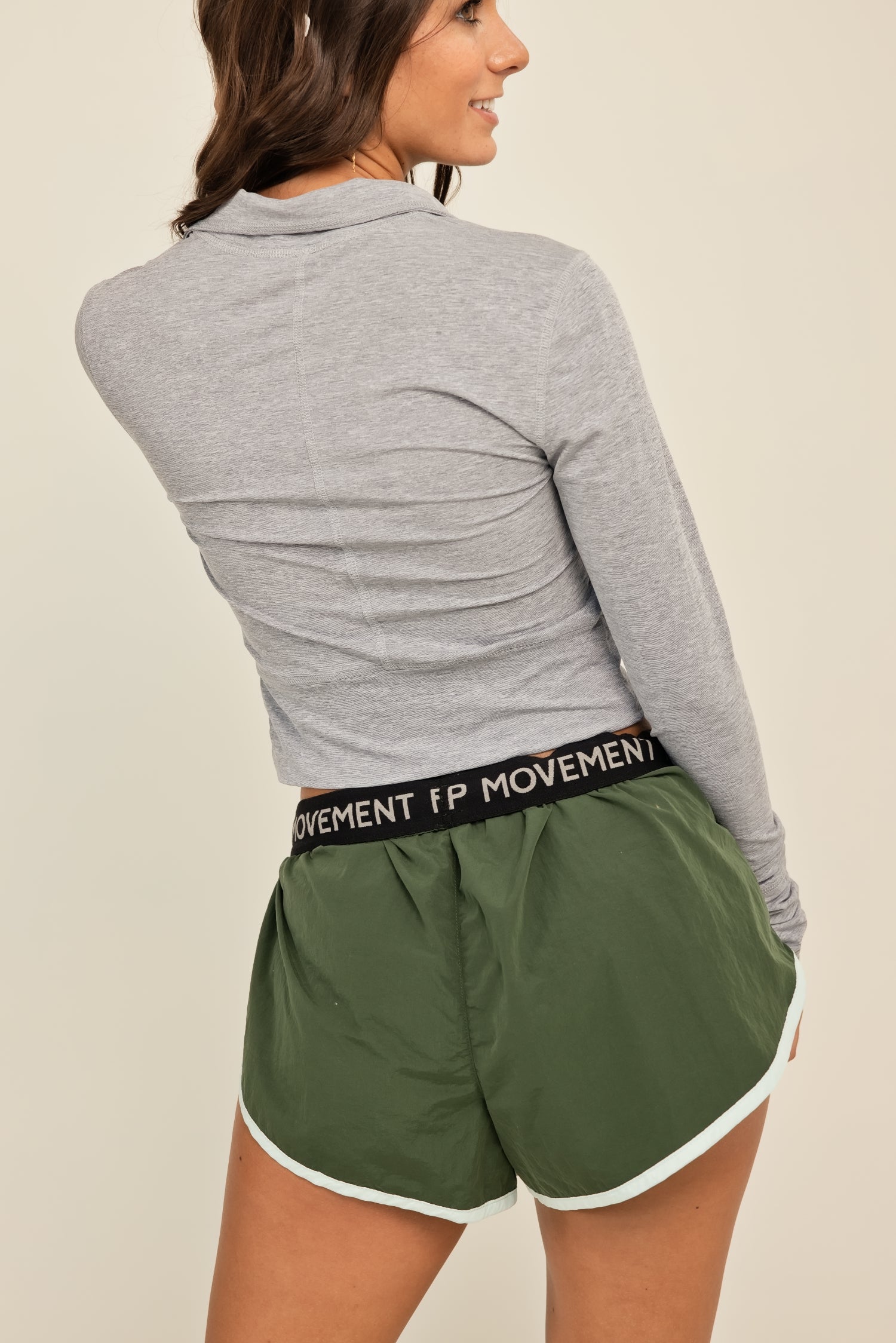 Free People Tempo Half Zip Heather Grey