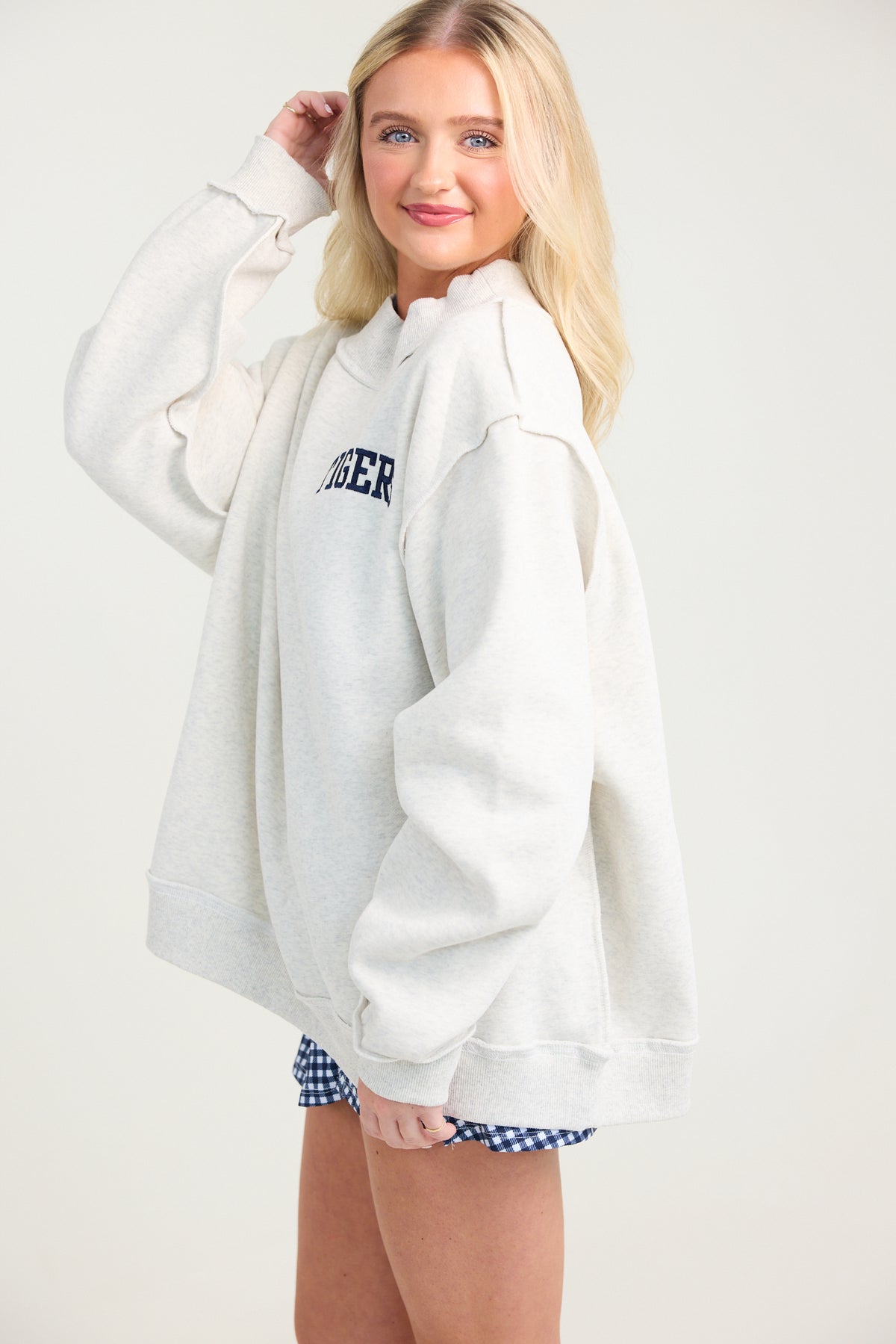 The Tigers Embroidered Mock Neck