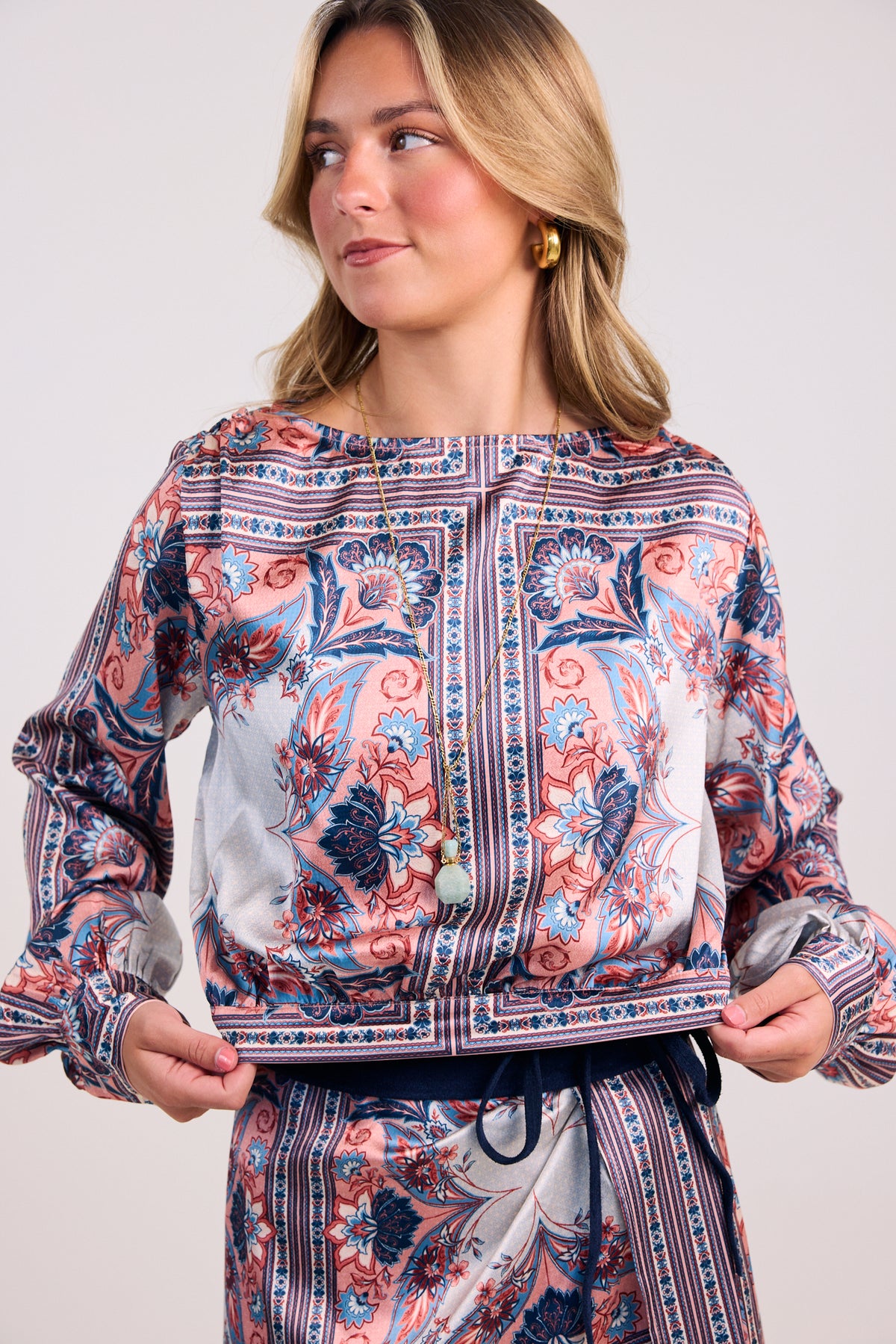 The Niko Boat Neck Long Sleeve Top
