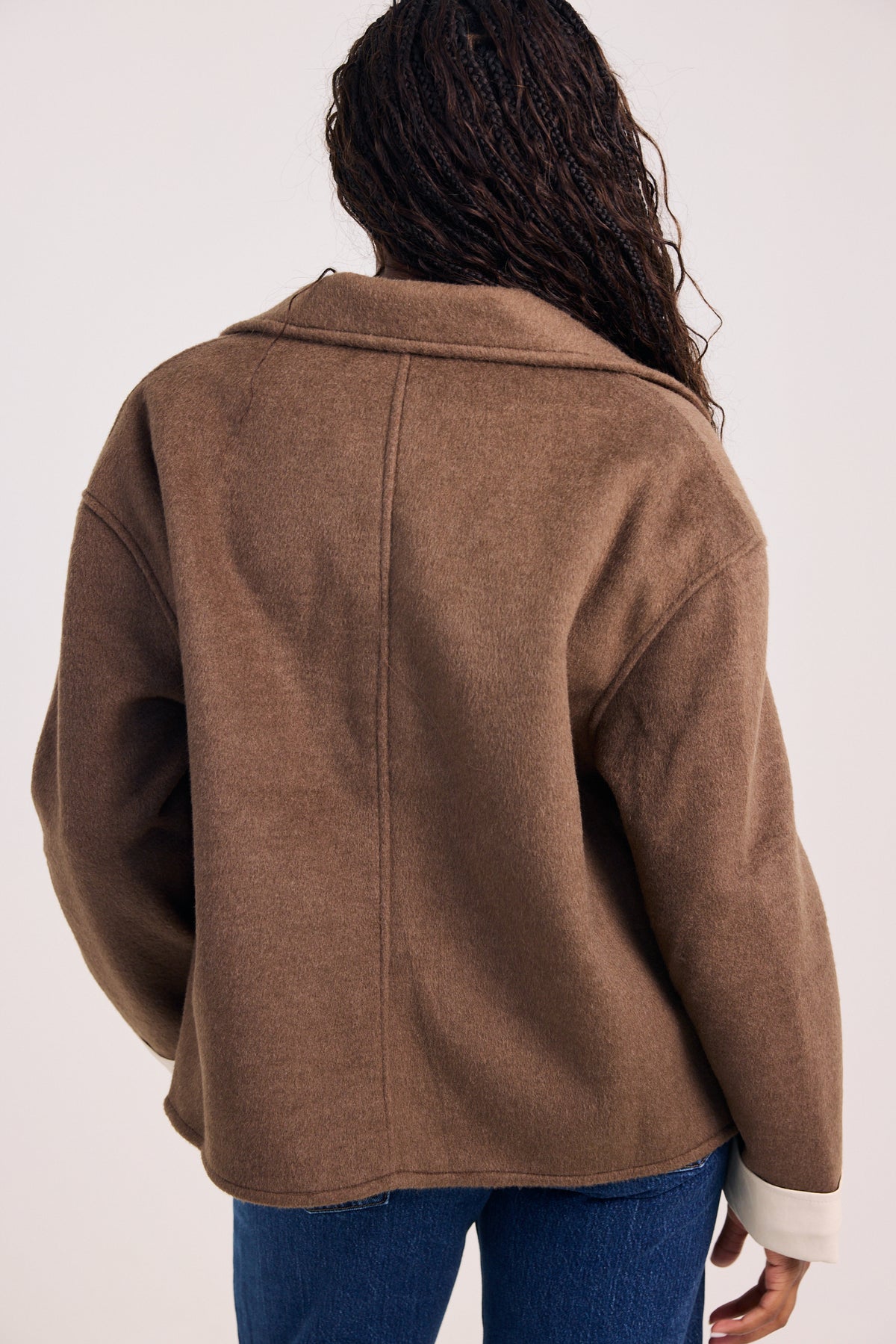 The Savannah Sleeve Cuff Contrast Coat