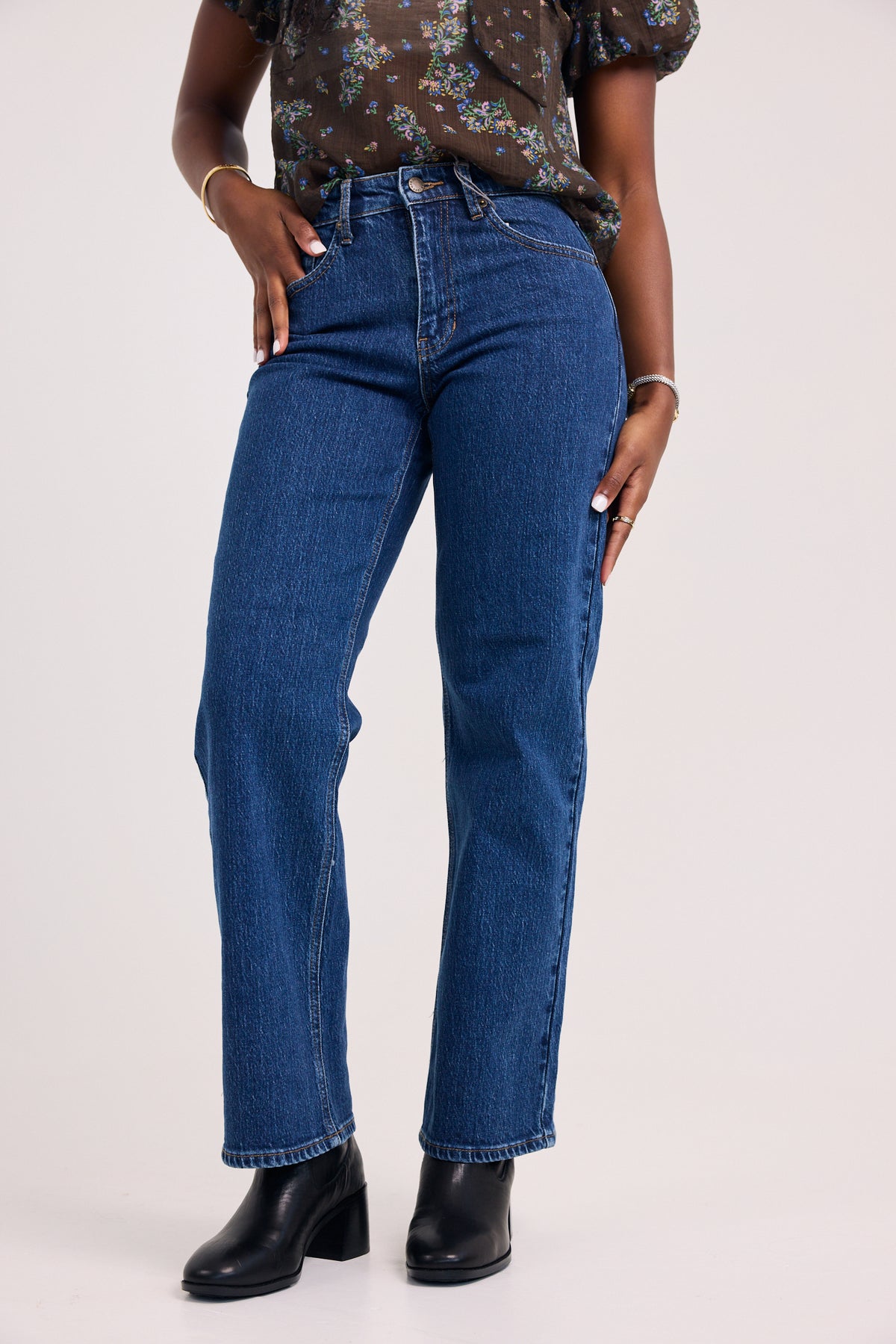 Just Black Denim Full Length Straight Jeans
