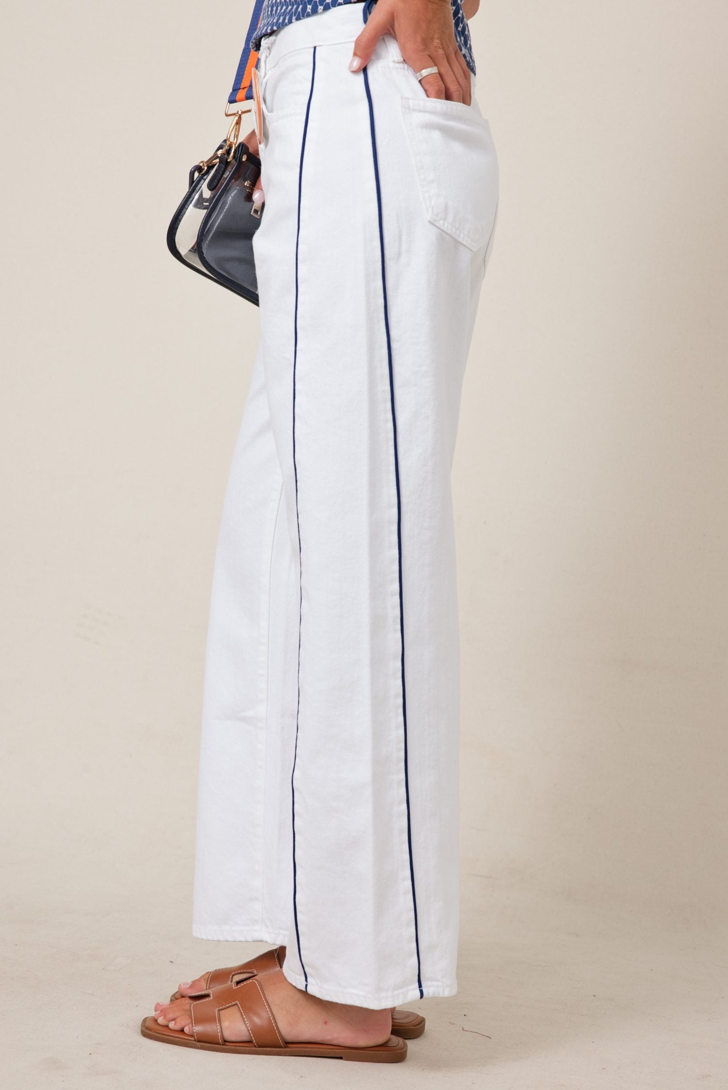 Just Black Denim Barrel Jean Twist w/ Side Stripe