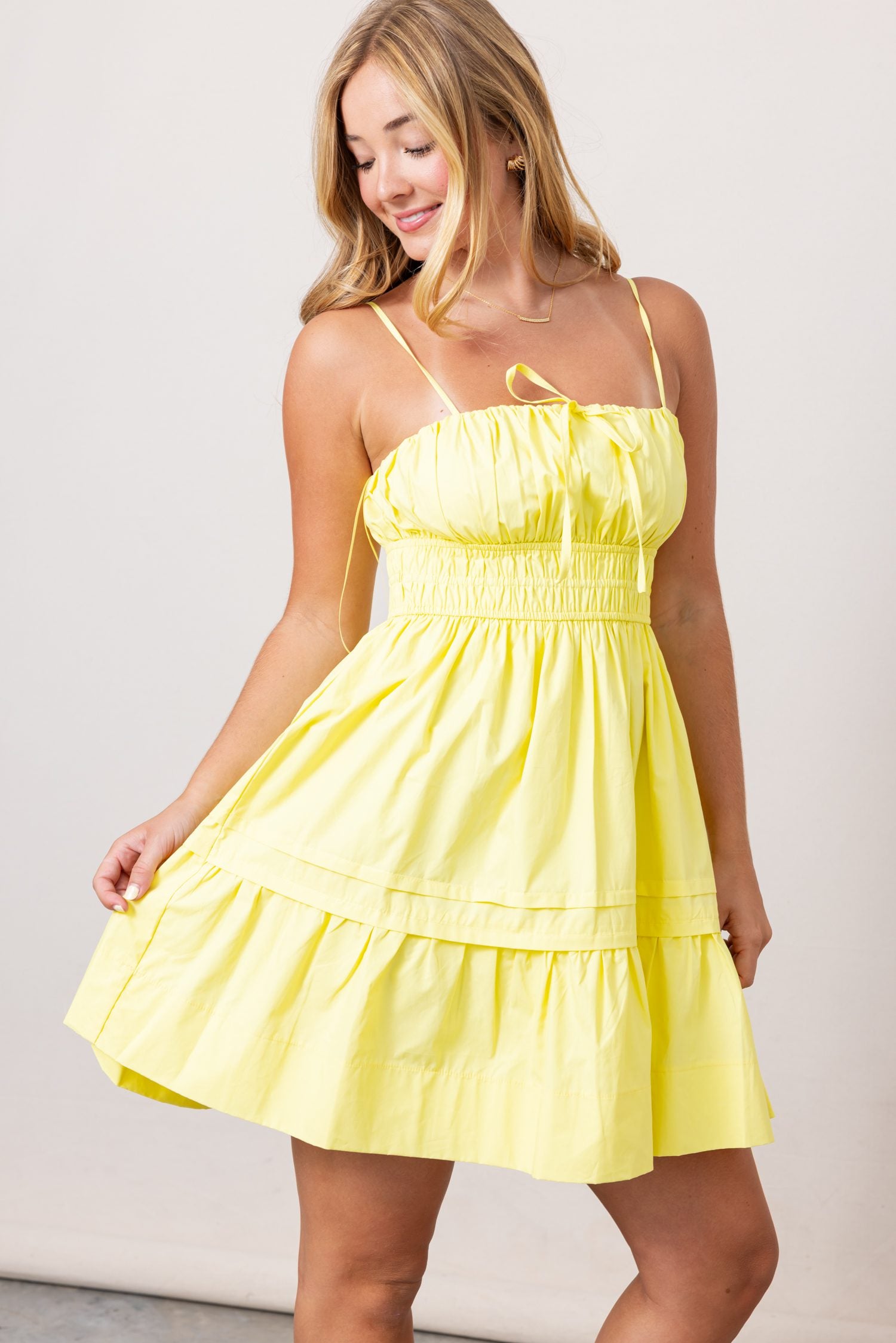 The Lemonade Ruched Mini Dress