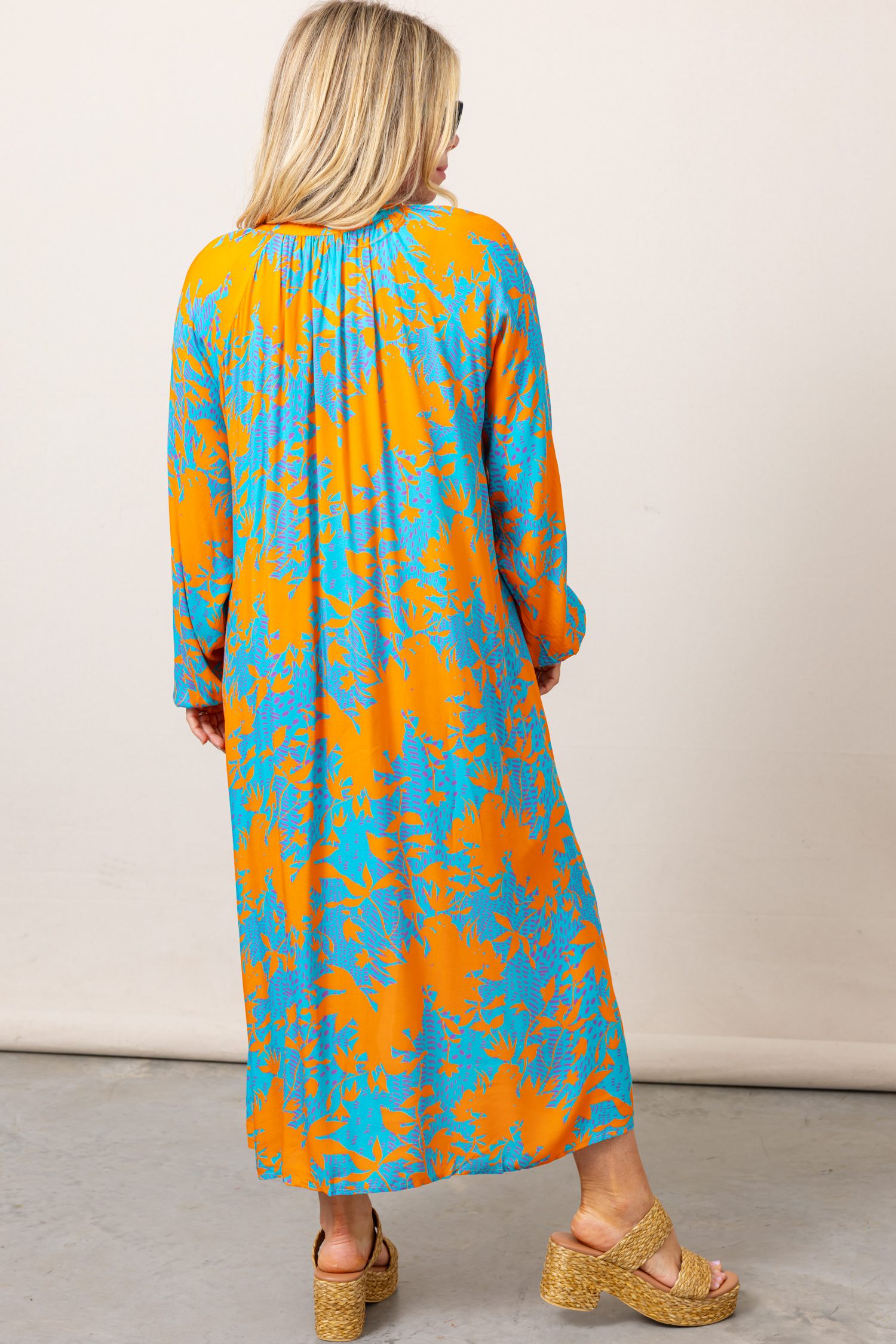 The Pollyanna Printed Long Sleeve Midi Dress
