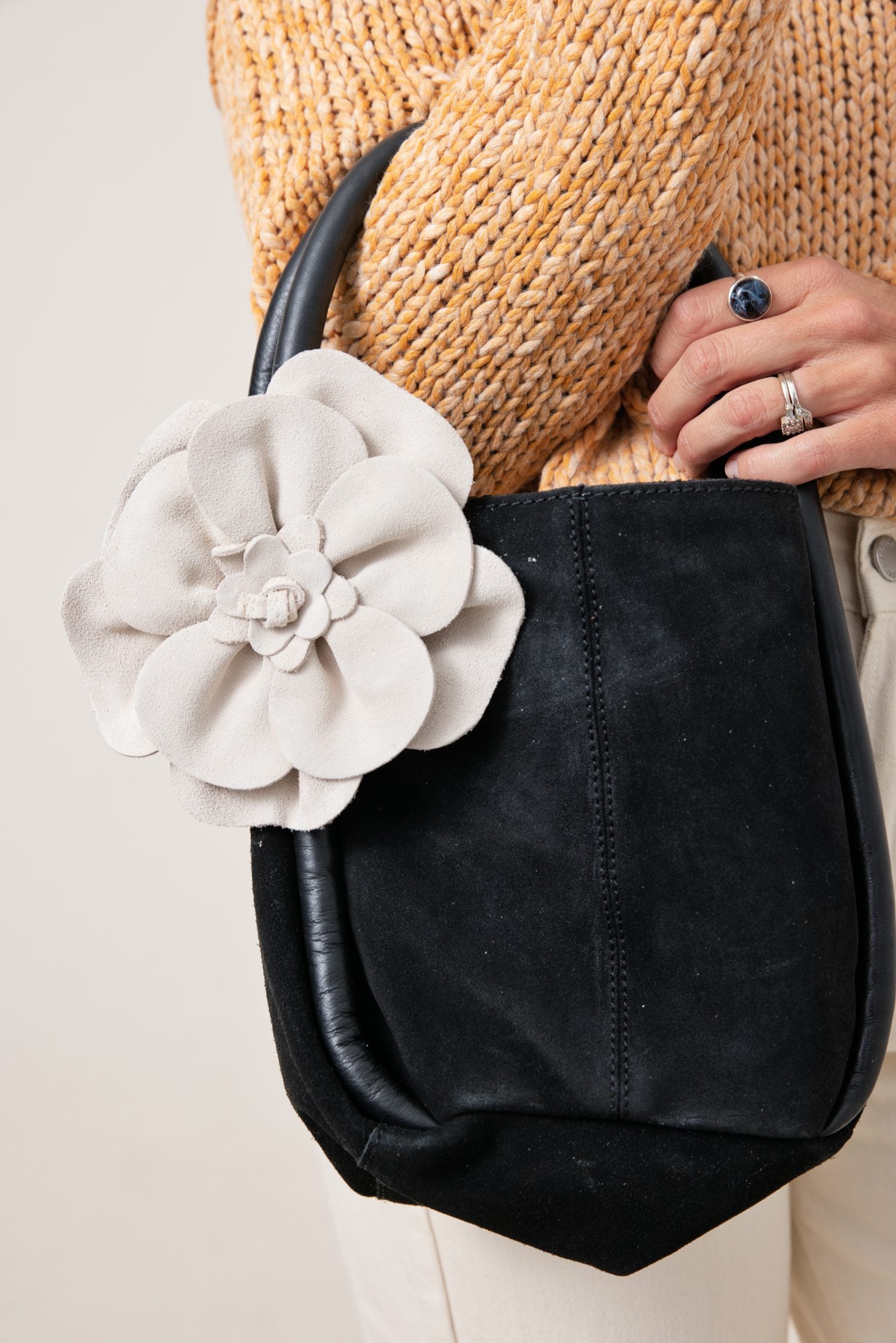 The Autumn Suede Wrap Belt w/ Flower
