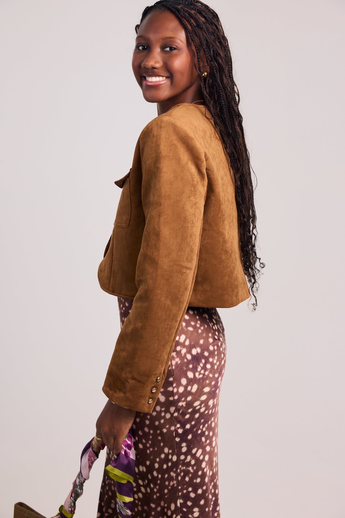 The Billy Suede Utility Crop Jacket