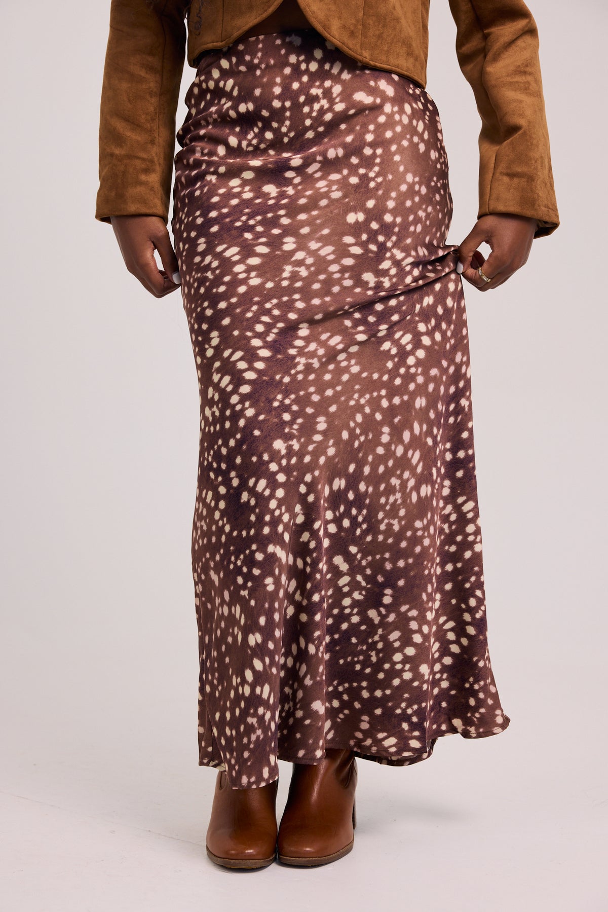 The Spotted Kalila Midi Skirt
