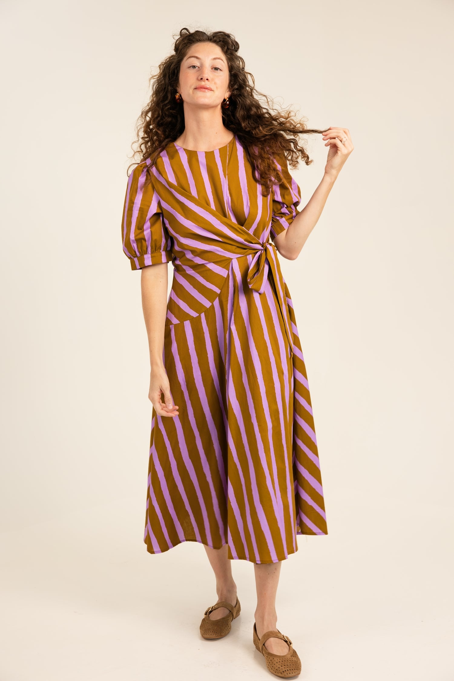 The Winona Wrap Maxi Dress Abstract Stripes