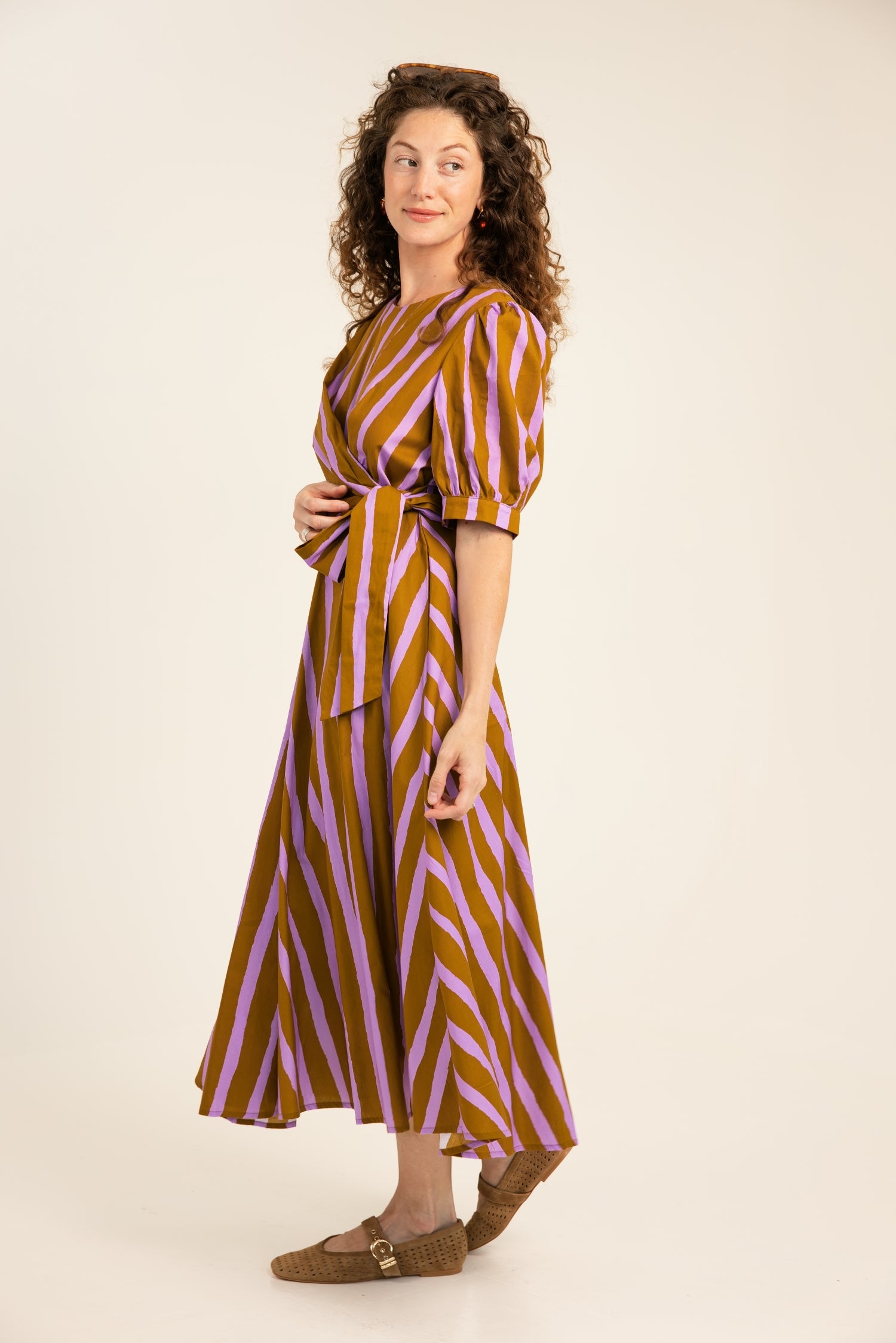 The Winona Wrap Maxi Dress Abstract Stripes