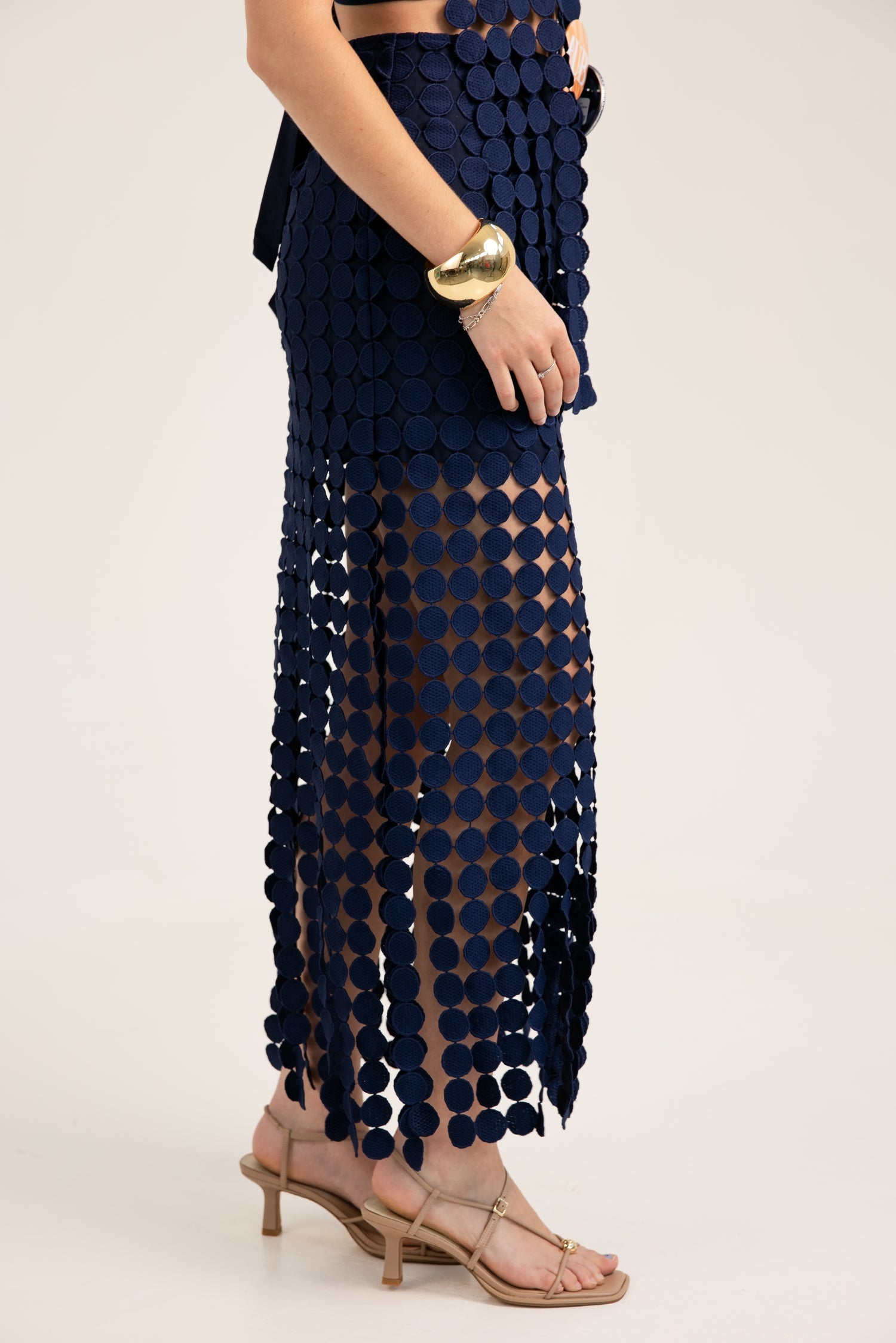 The Dottie Lace Halter Top & Sheer Maxi Skirt Set