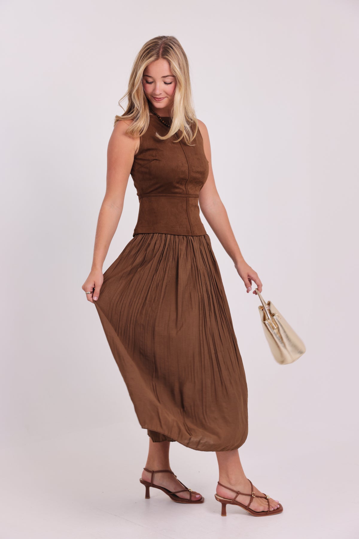 The Fall Favorite Boat Neck Mixed Media Dress