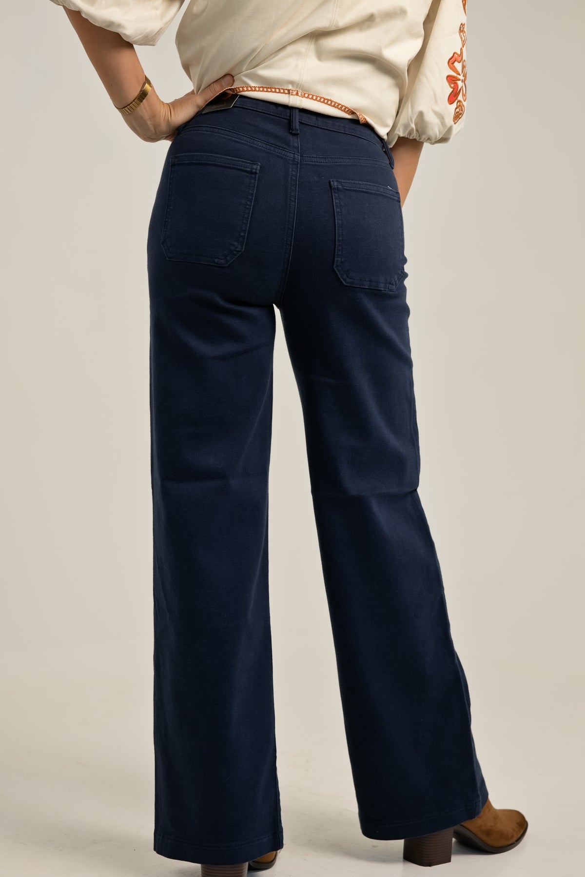 Just Black Denim Mini Patch Pocket Wide Leg