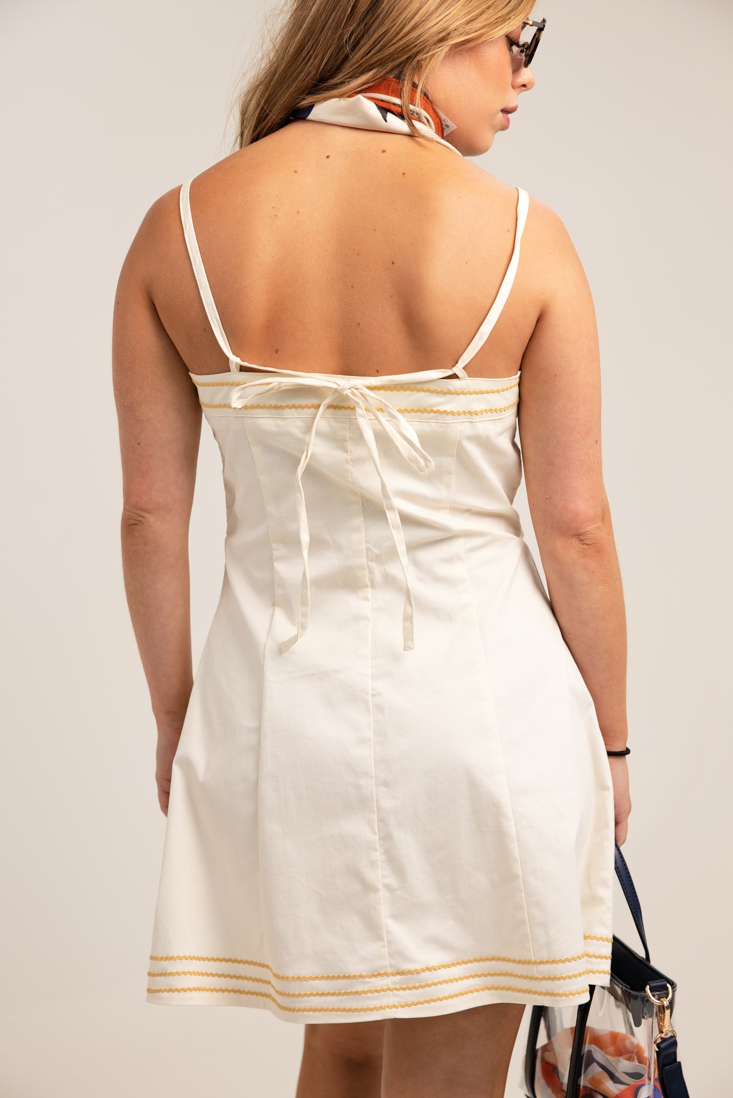 The Fit & Flare Mini Dress Cream