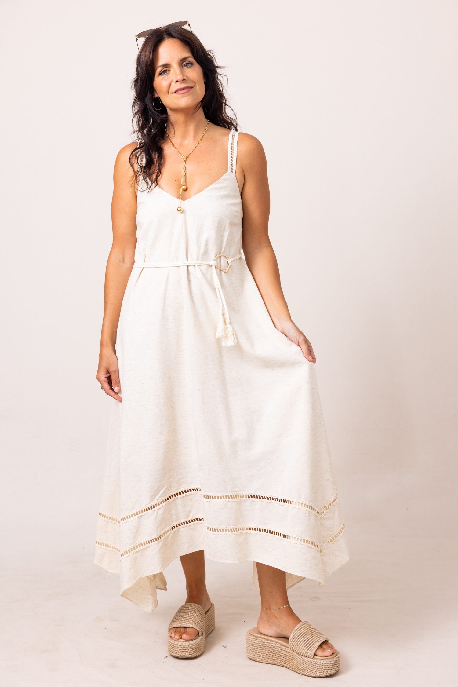 The Alice Asymmetric Hem Midi Dress