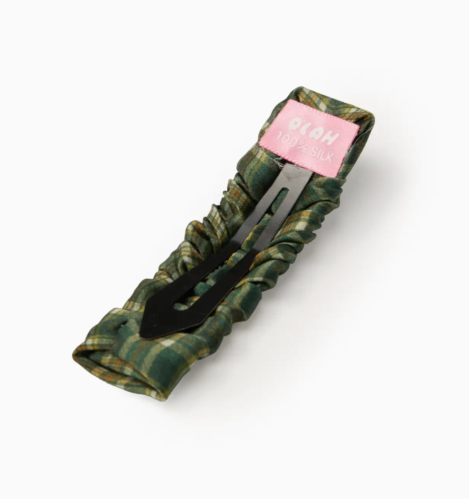 OLAH Silk Hair Barrette Grevelyn Plaid