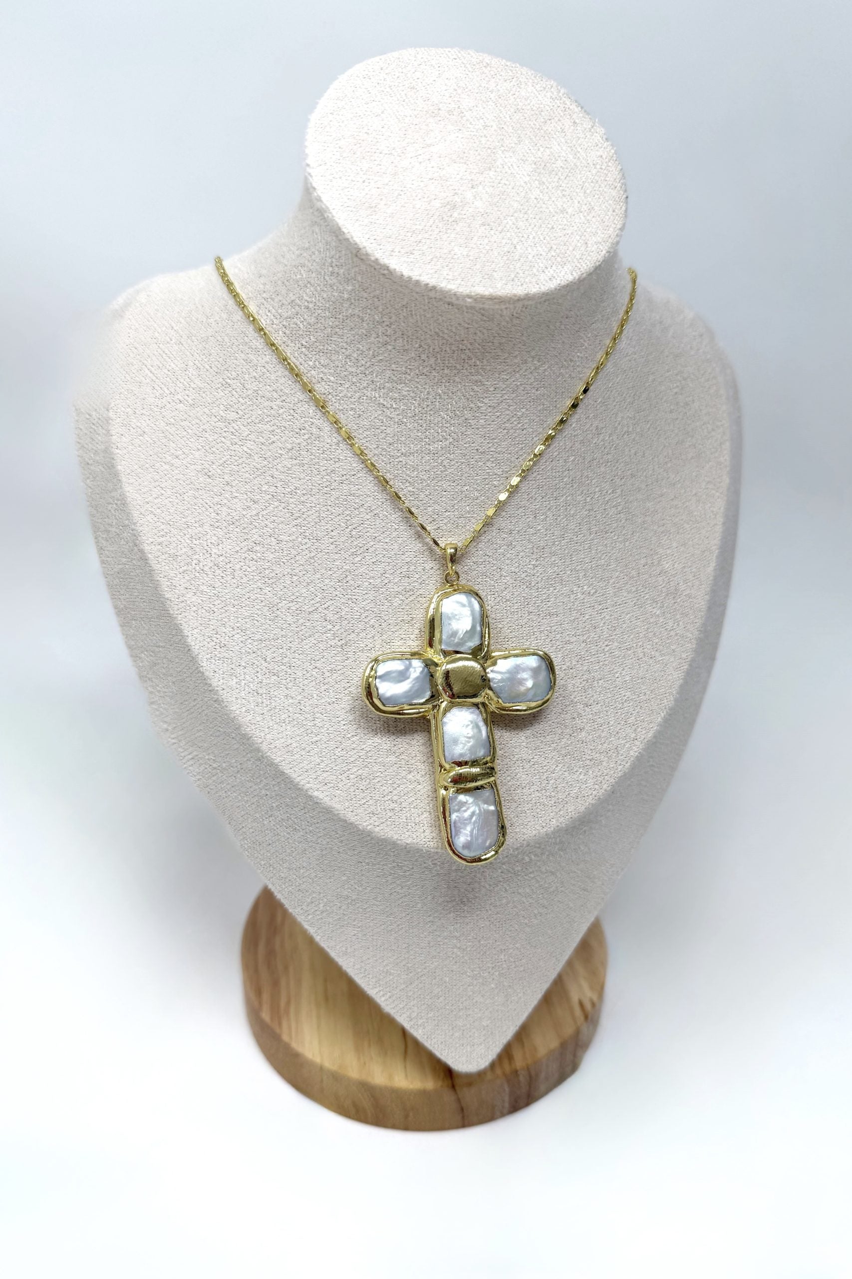 The Freshwater Pearl Cross Necklace