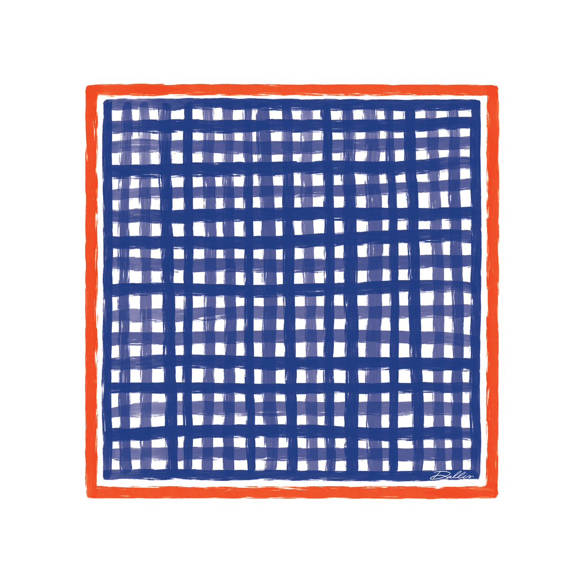Tailgate Check Scarf in Blue & Orange