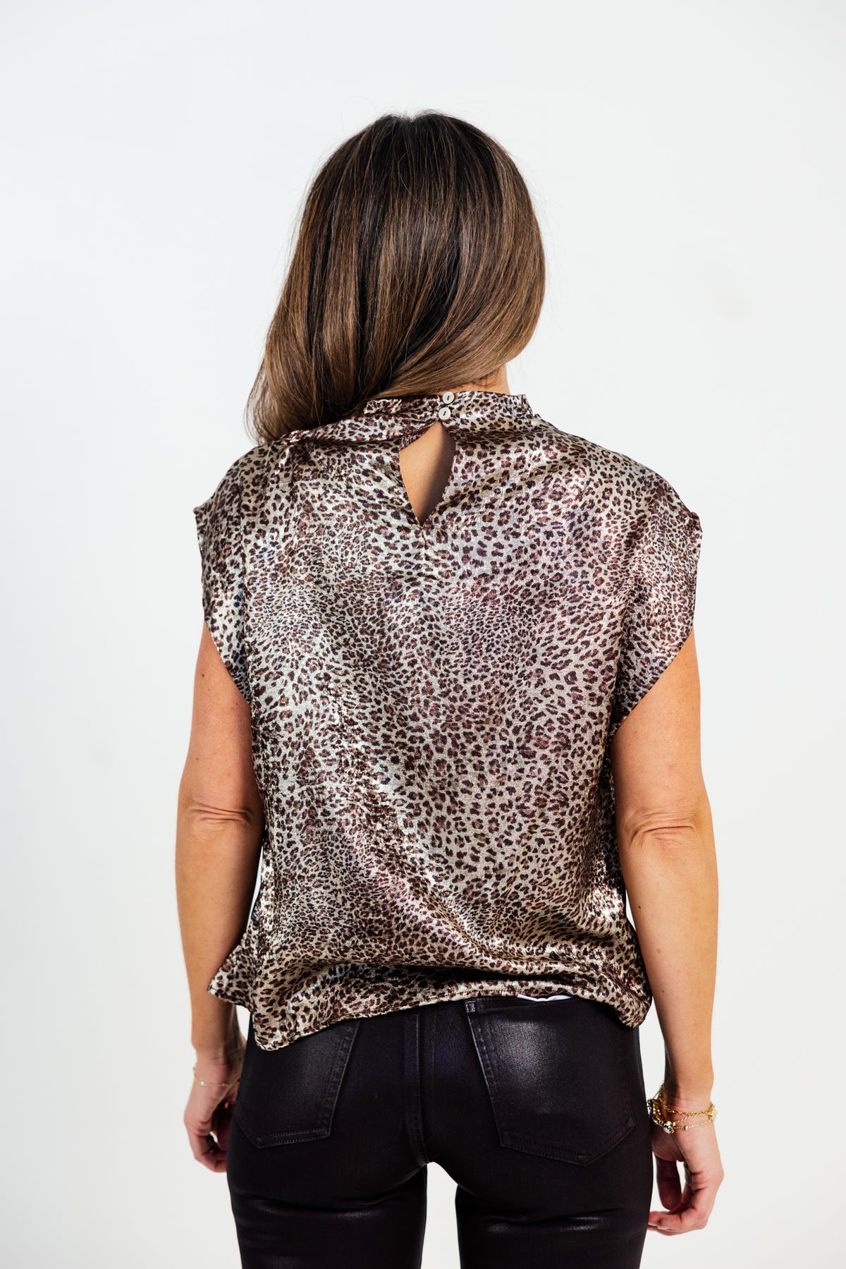 THML Metallic Leopard Print Top