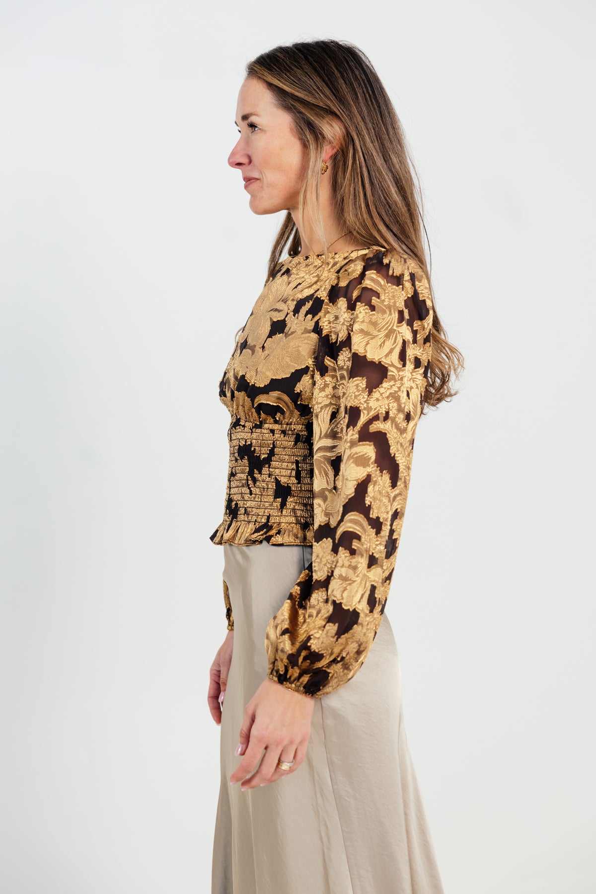 The Gianna Long Sleeve Smoked Top