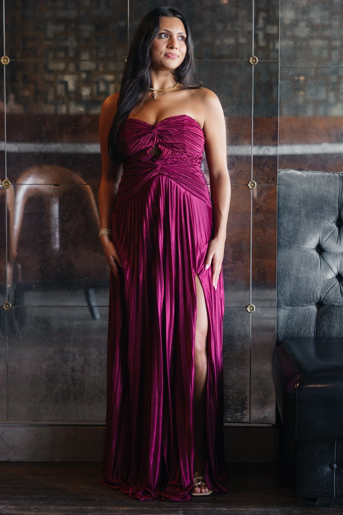 Lulu's Florence Twist Front Maxi Dress