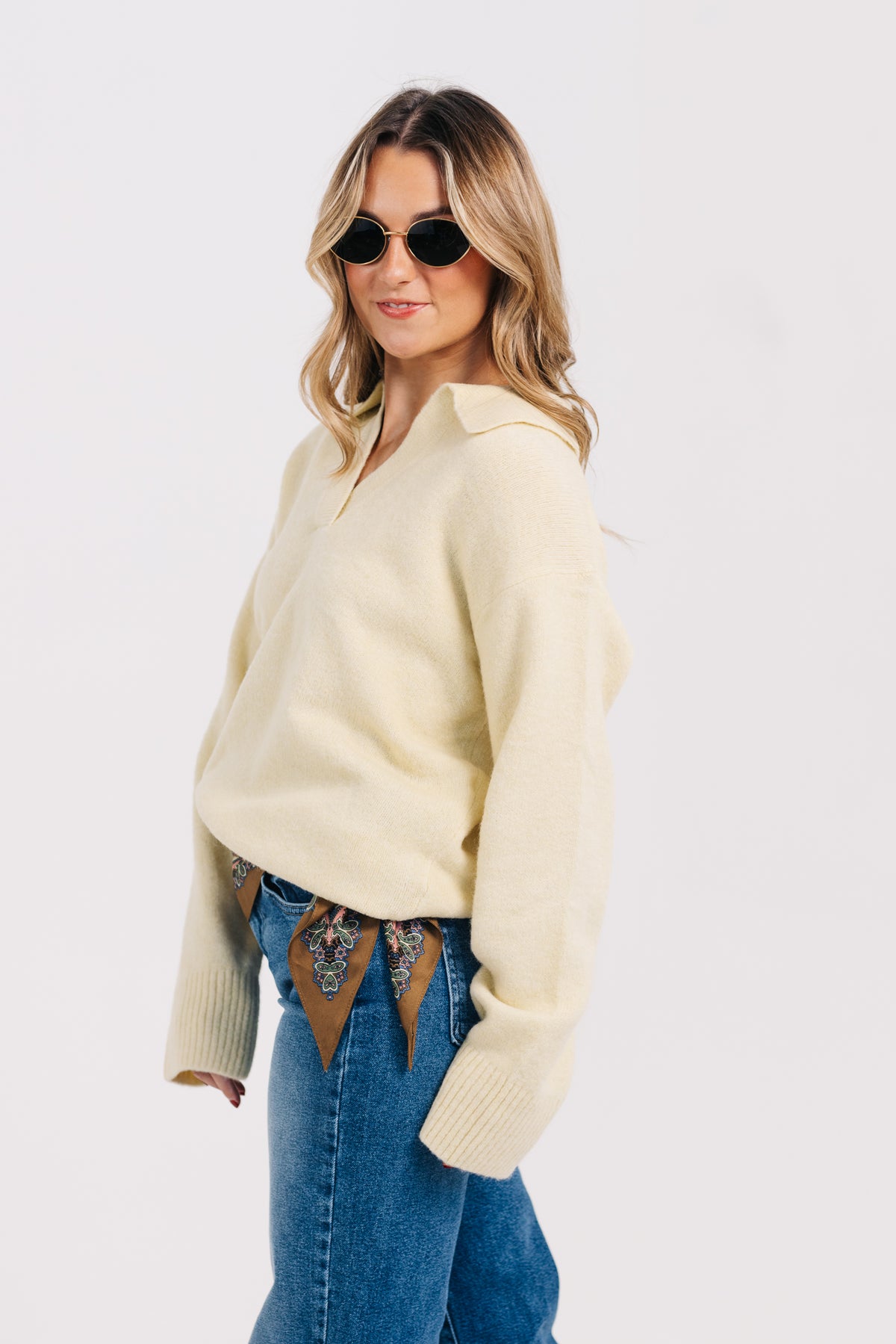 Lucy Paris Jill Long Sleeve Polo Sweater