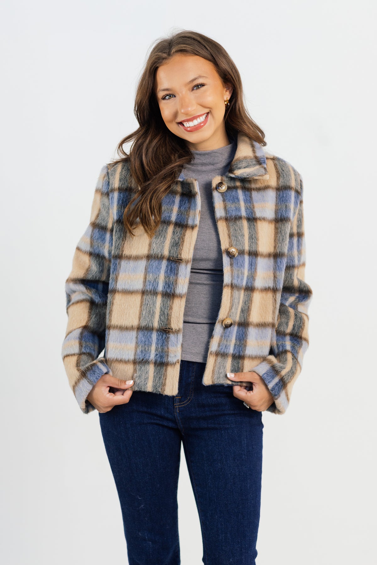 Z Supply Petra Plaid Shrunken Jacket