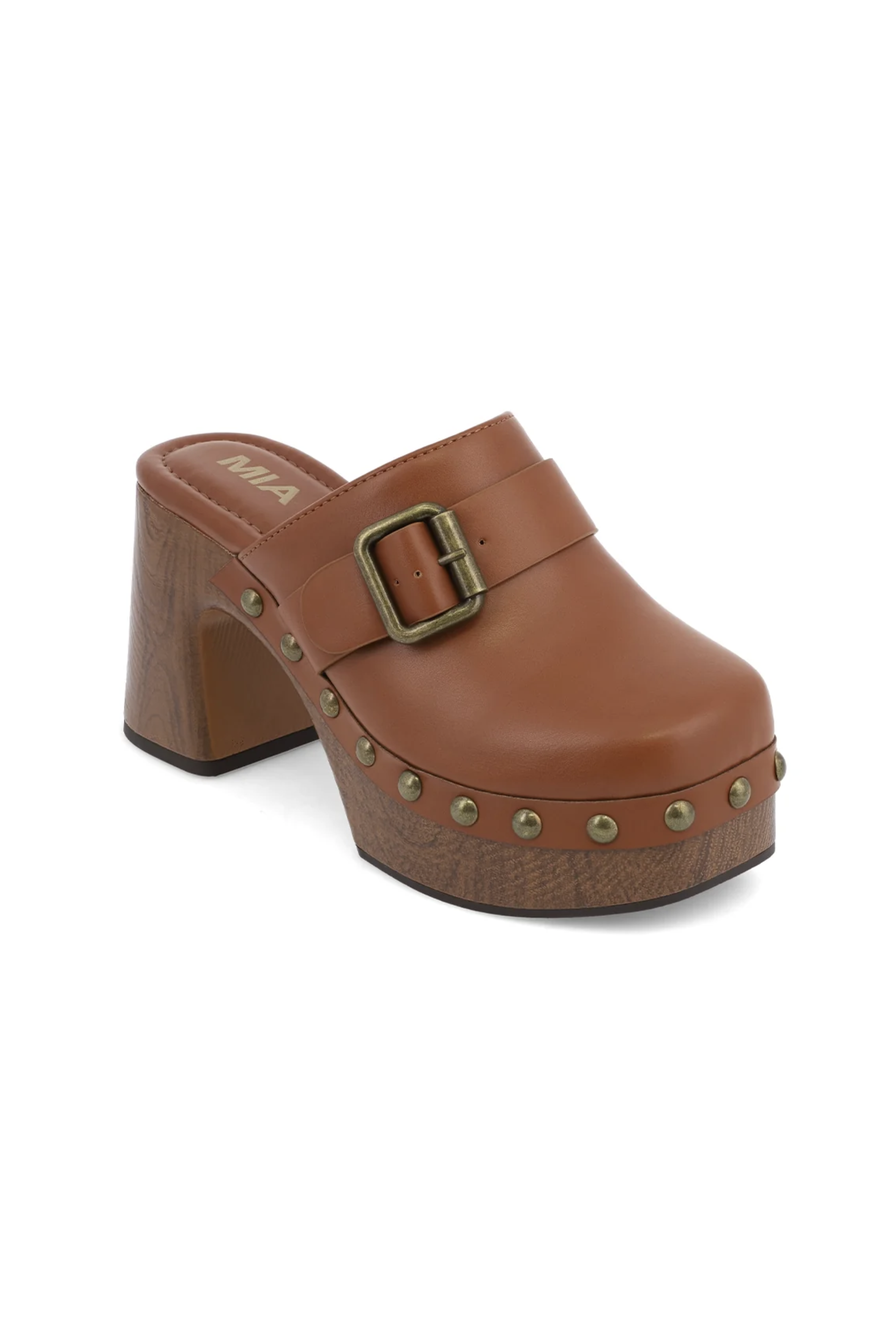 MIA Larina Platform Mule Cognac