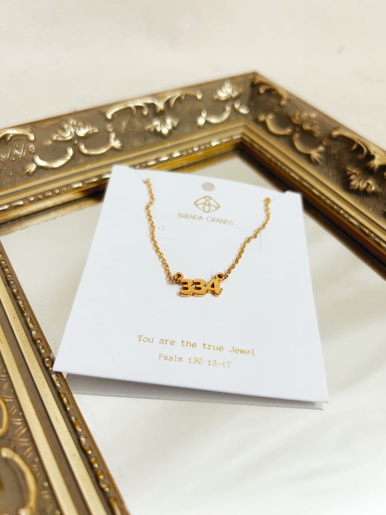 334 Area Code Gold Necklace