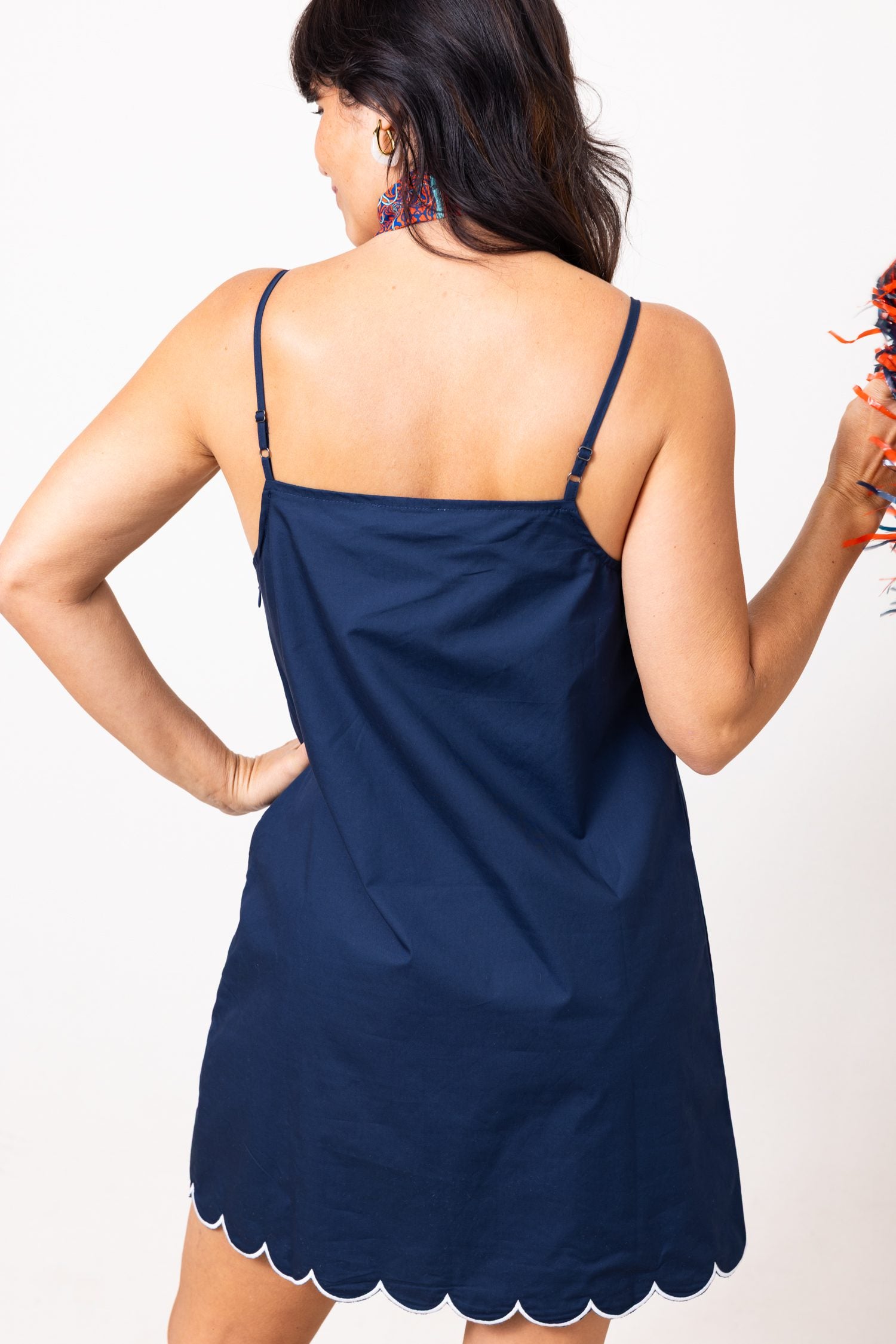 The Clarissa Contrast Scallop Mini Dress
