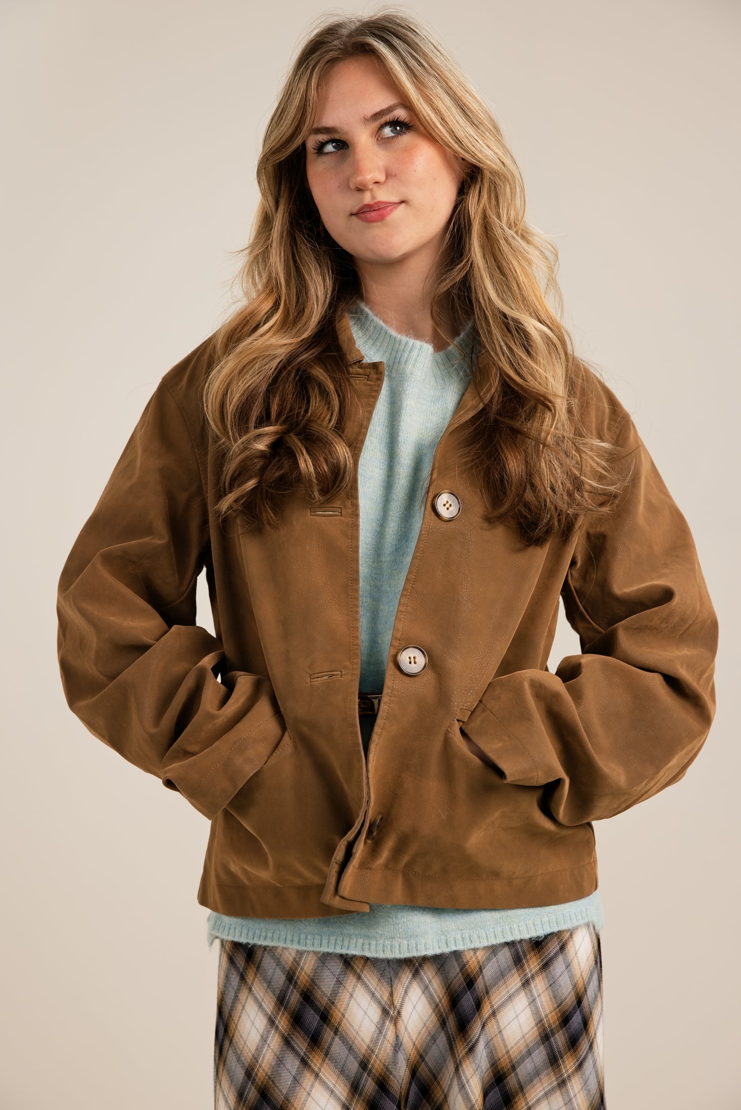 Free People Hera Vegan Jacket  Caramel Cafe