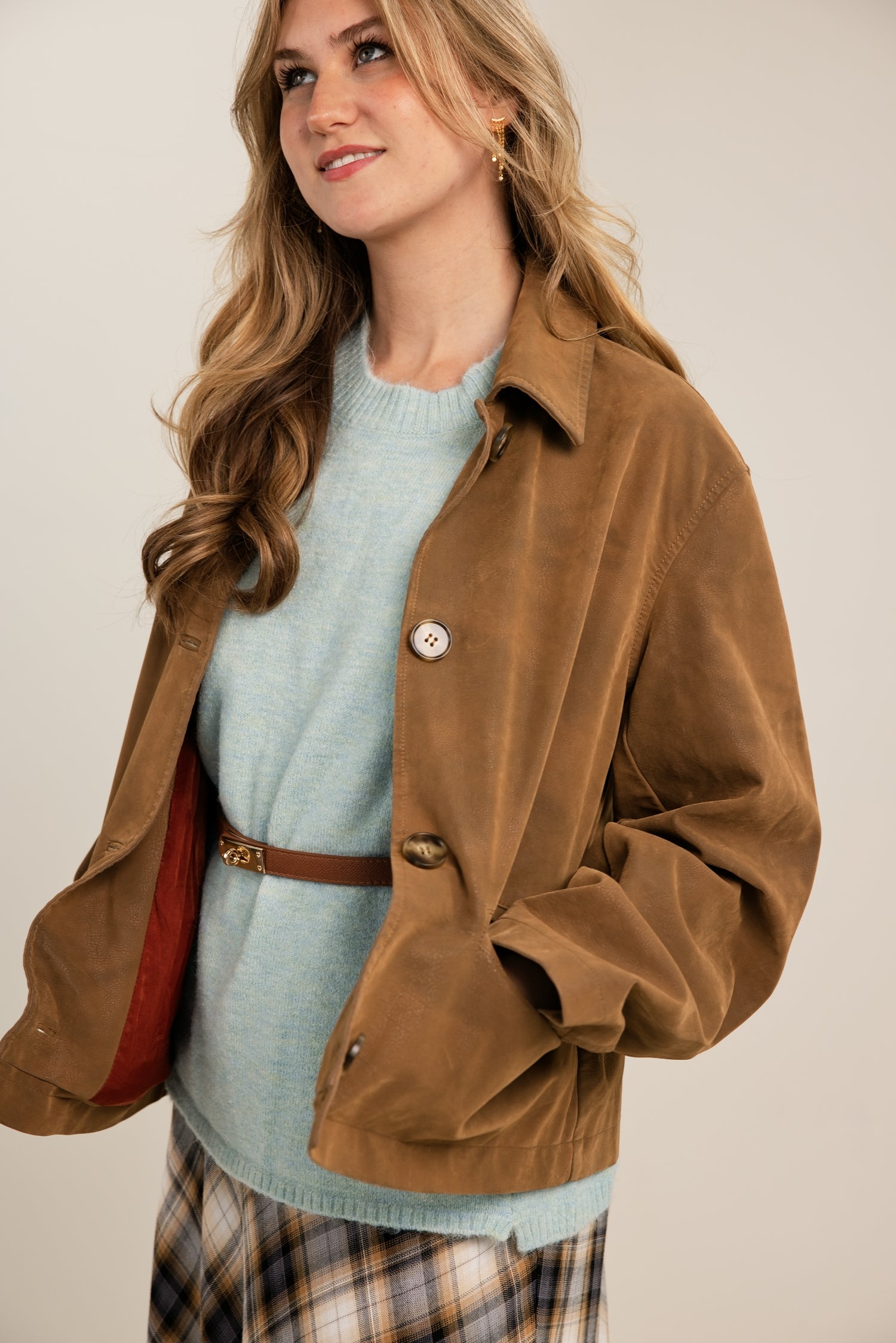 Free People Hera Vegan Jacket  Caramel Cafe