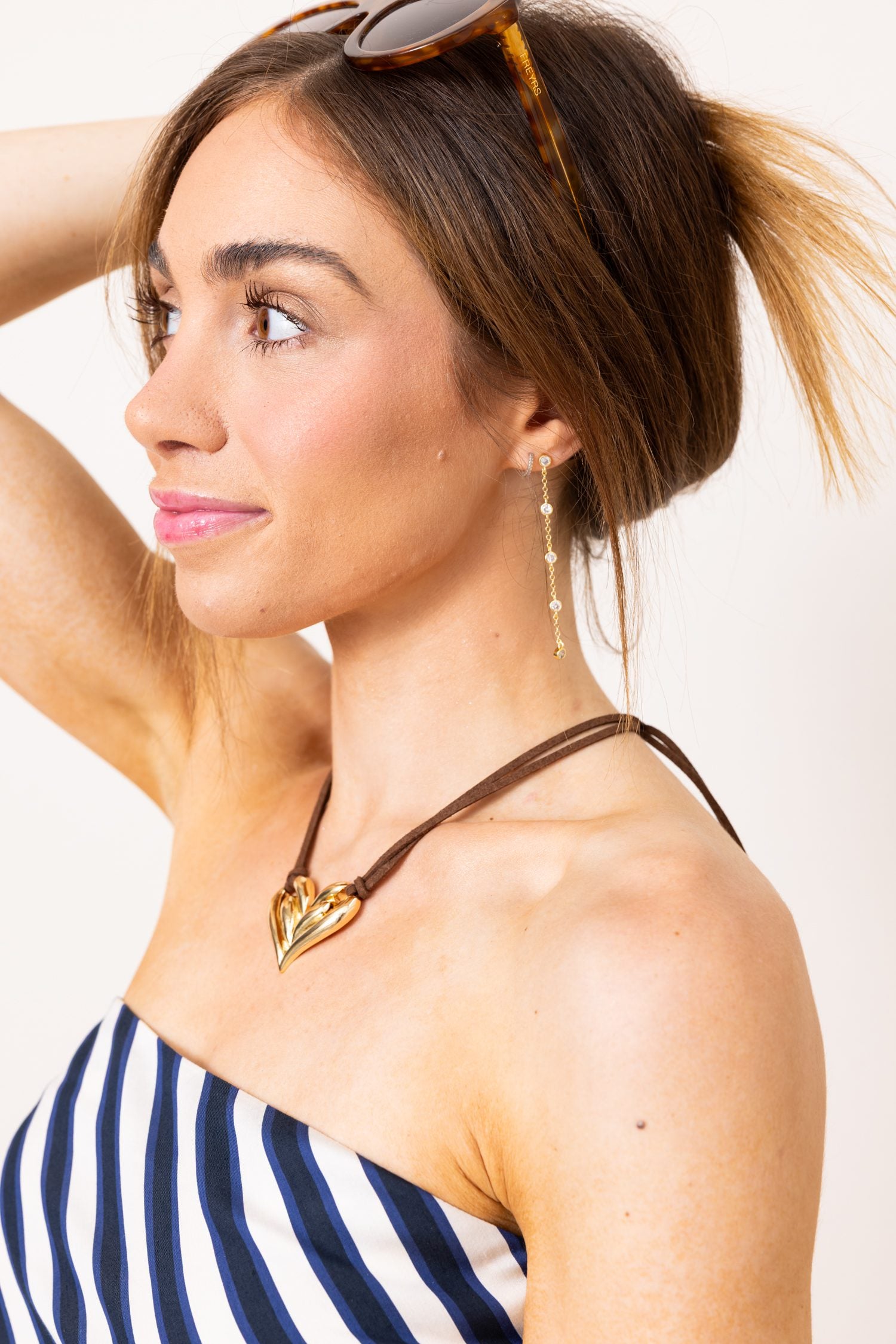 The Girly Glamour Inset Stone Linear Earring