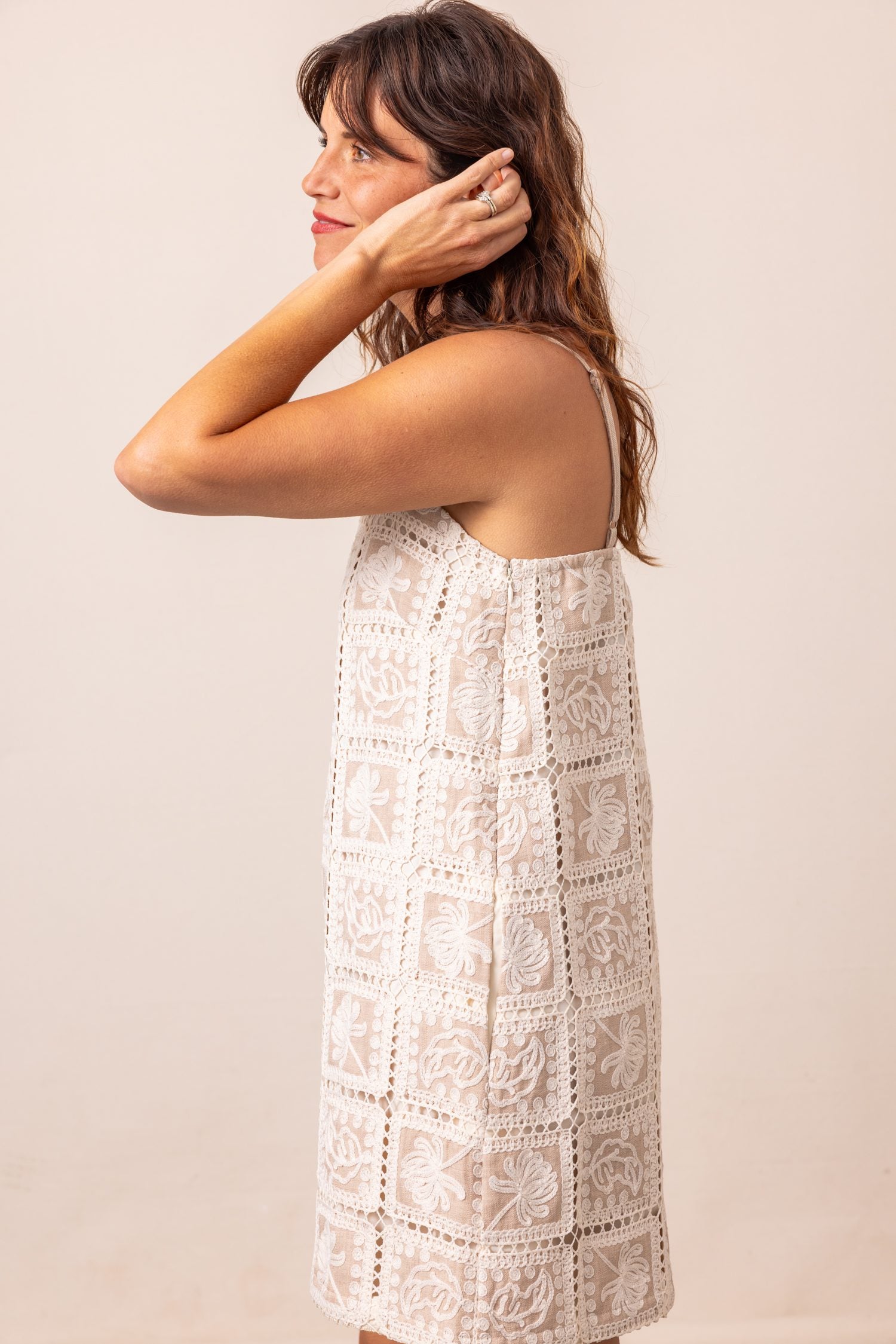 The Summer Lovin' Contrast Crotchet Mini Dress
